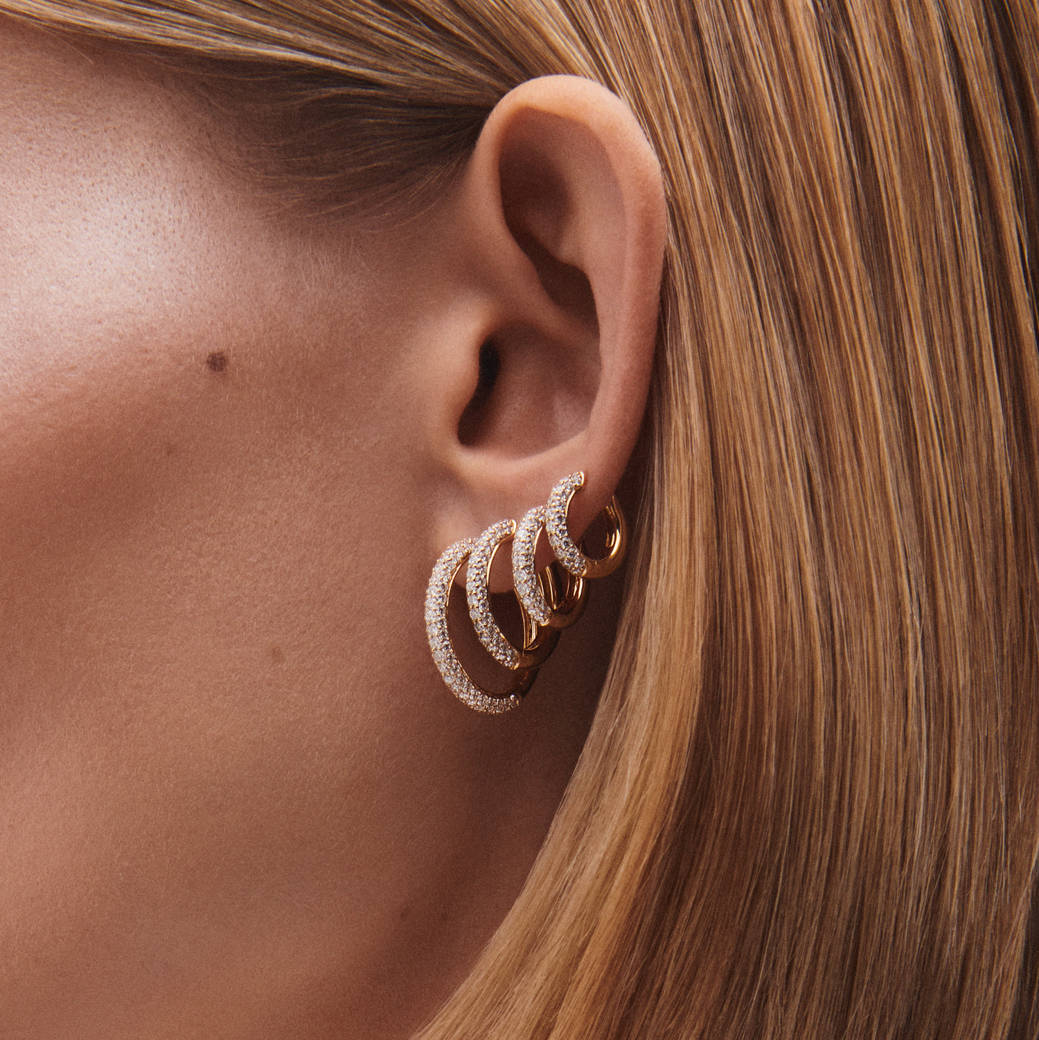 Classic Creole Earrings Pavé 18mm