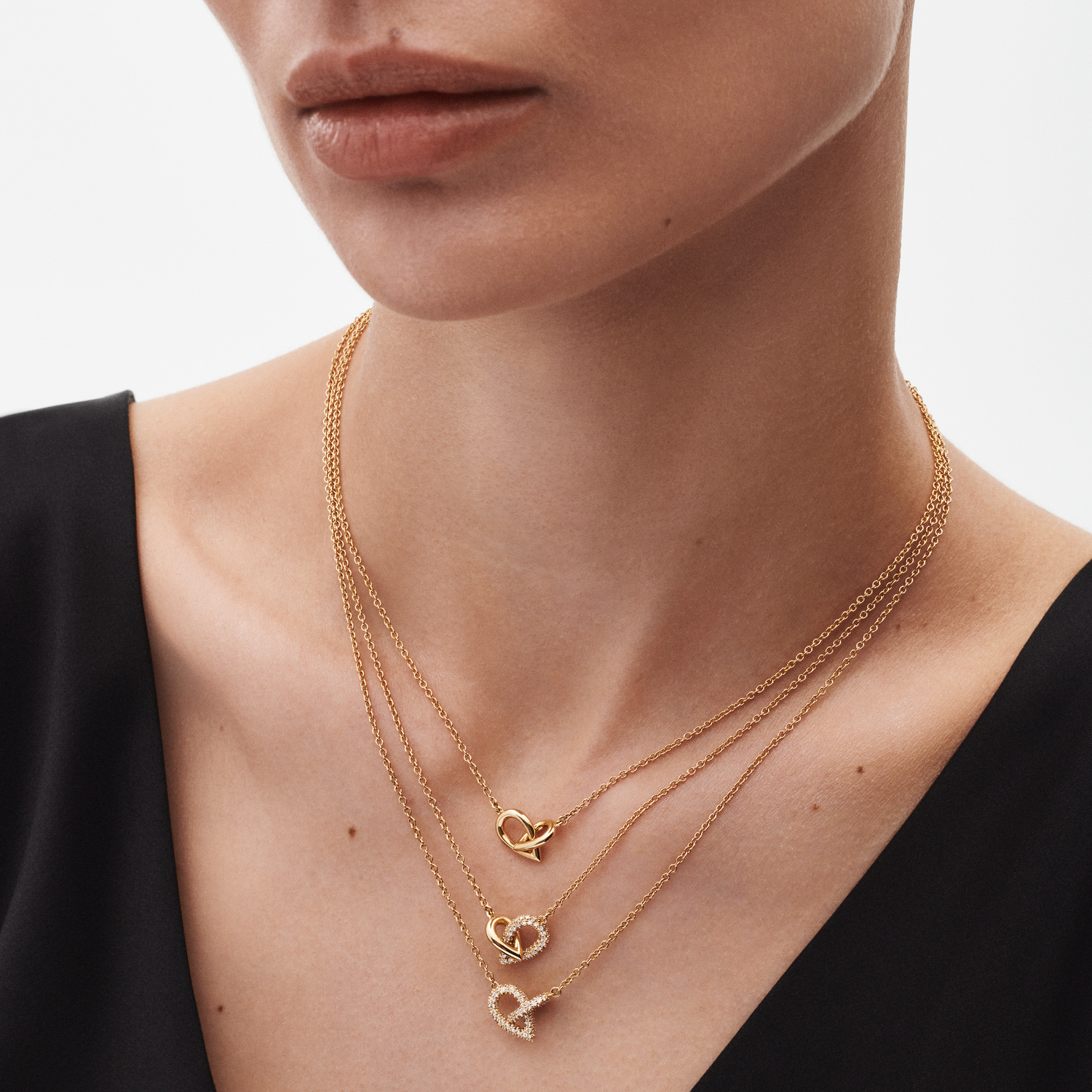 Drop Link Pendant Half Pavé