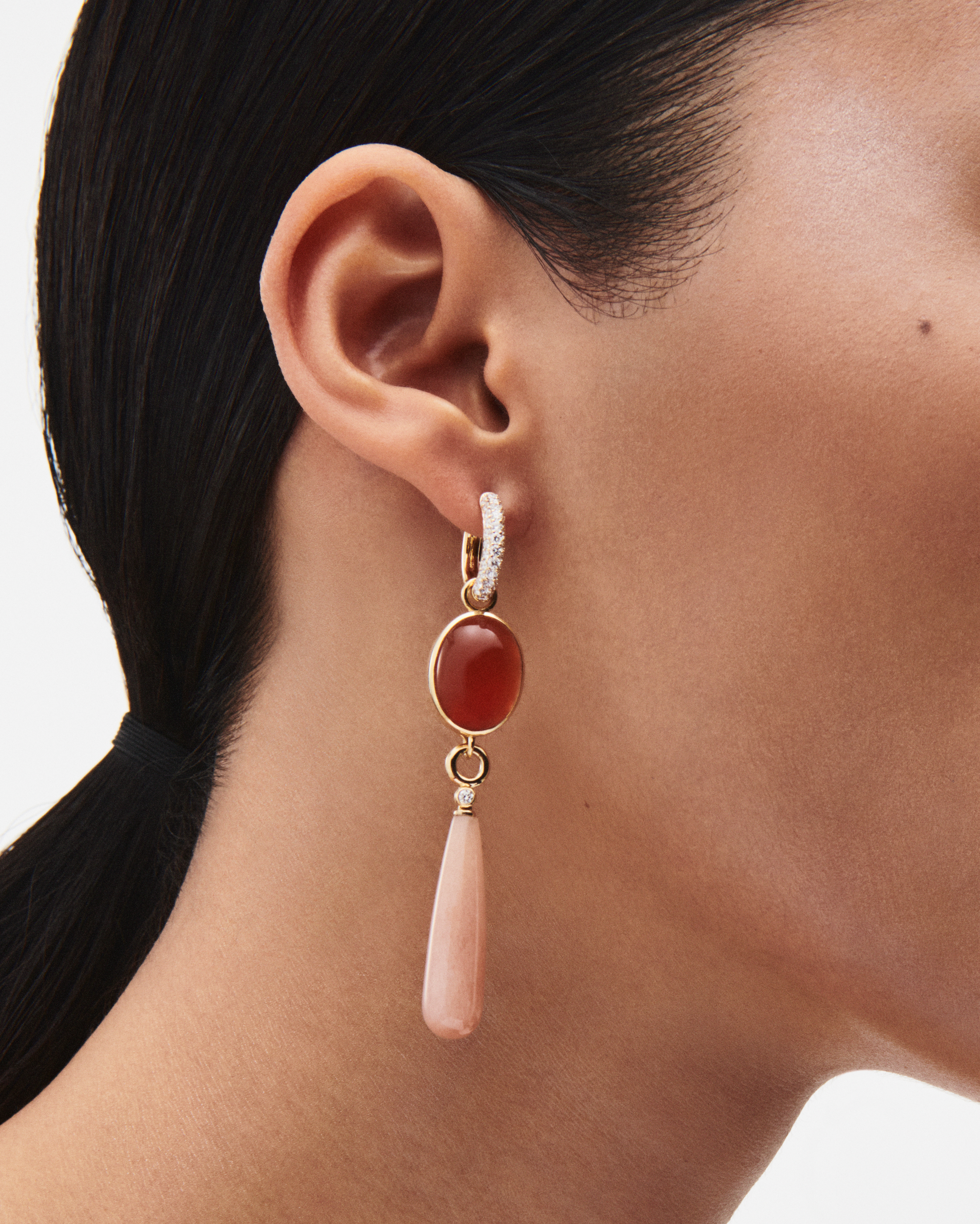 Swedish Grace Earring Attachments Red Carnelian