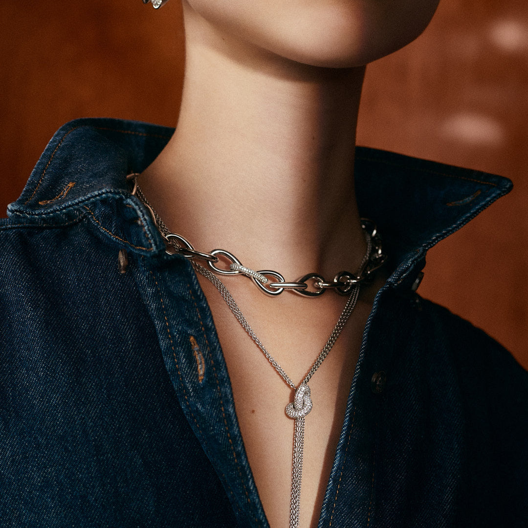 Drop Link Collier Pavé