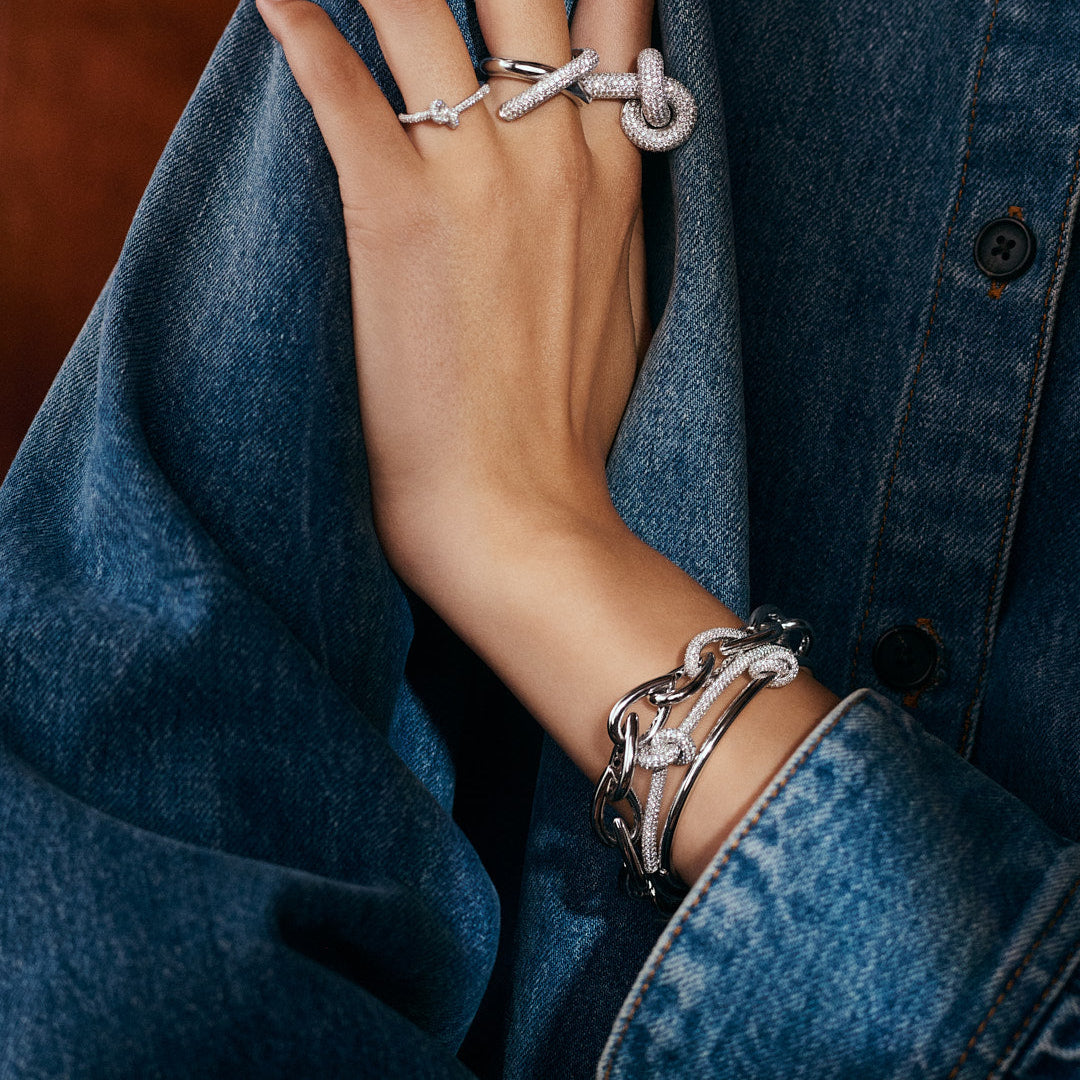 Drop Link Bracelet Pavé