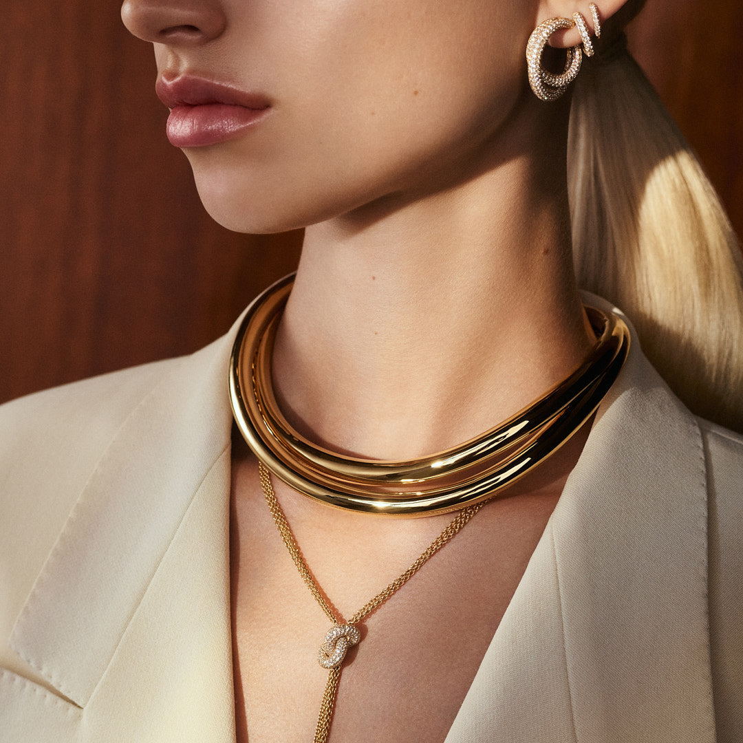 Infinity Loop Earrings Medium Full Pavé