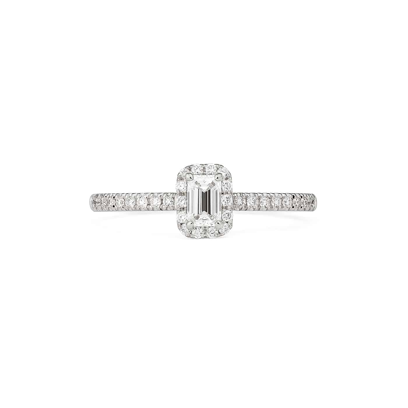 Fancy Emerald Carmosé Engagement Ring Pave