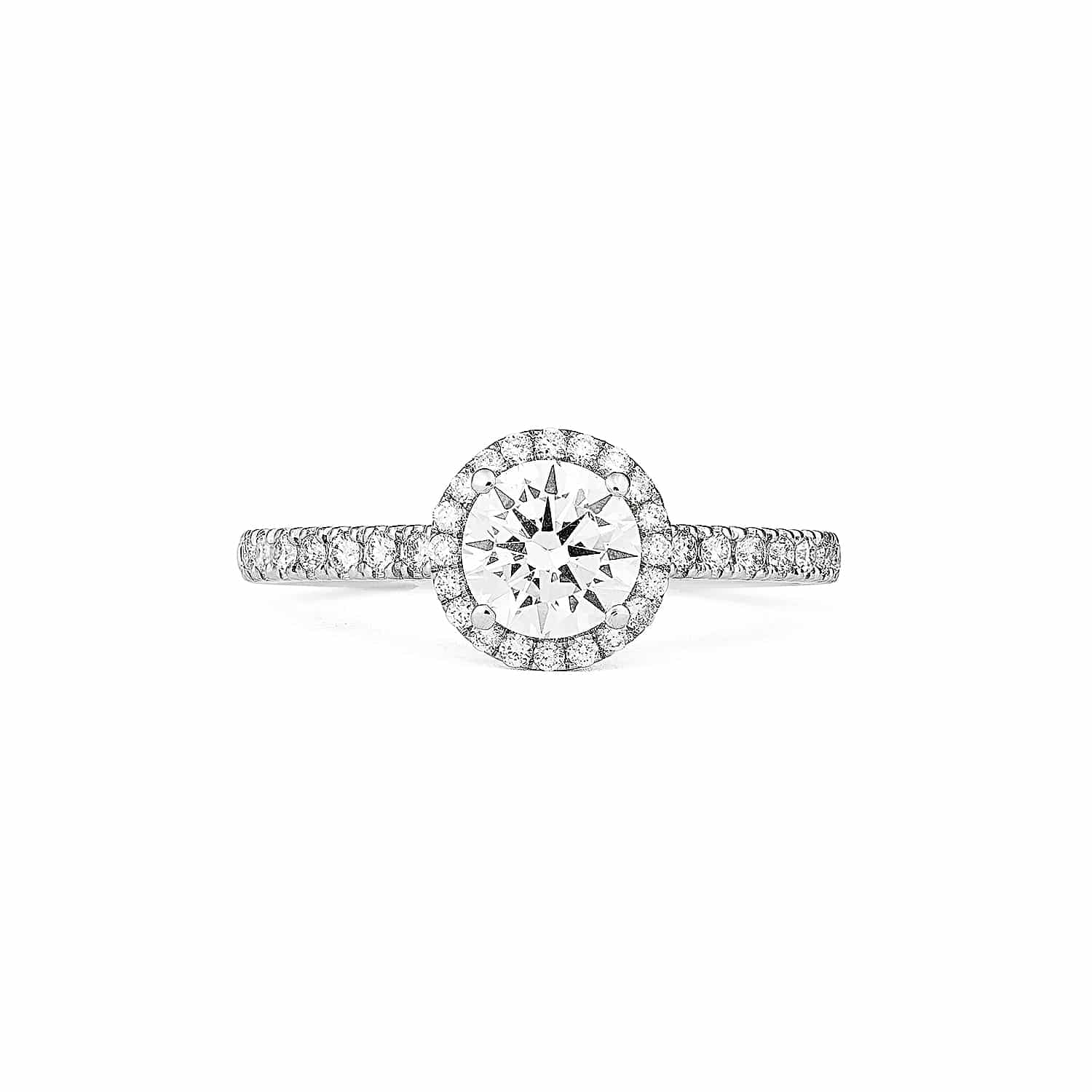 Slim Modern Carmosé Engagement Ring Pave