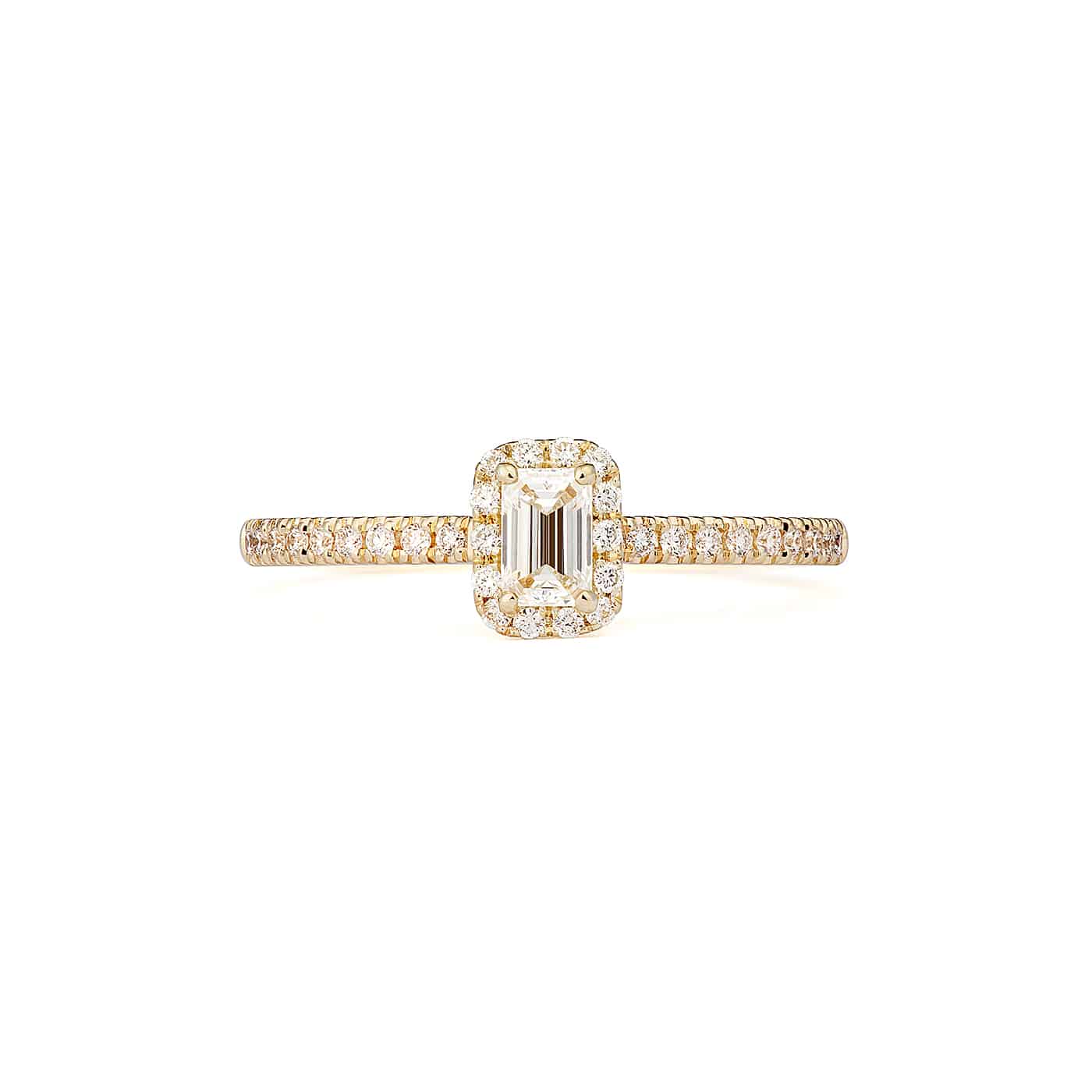 Fancy Emerald Carmosé Engagement Ring Pave