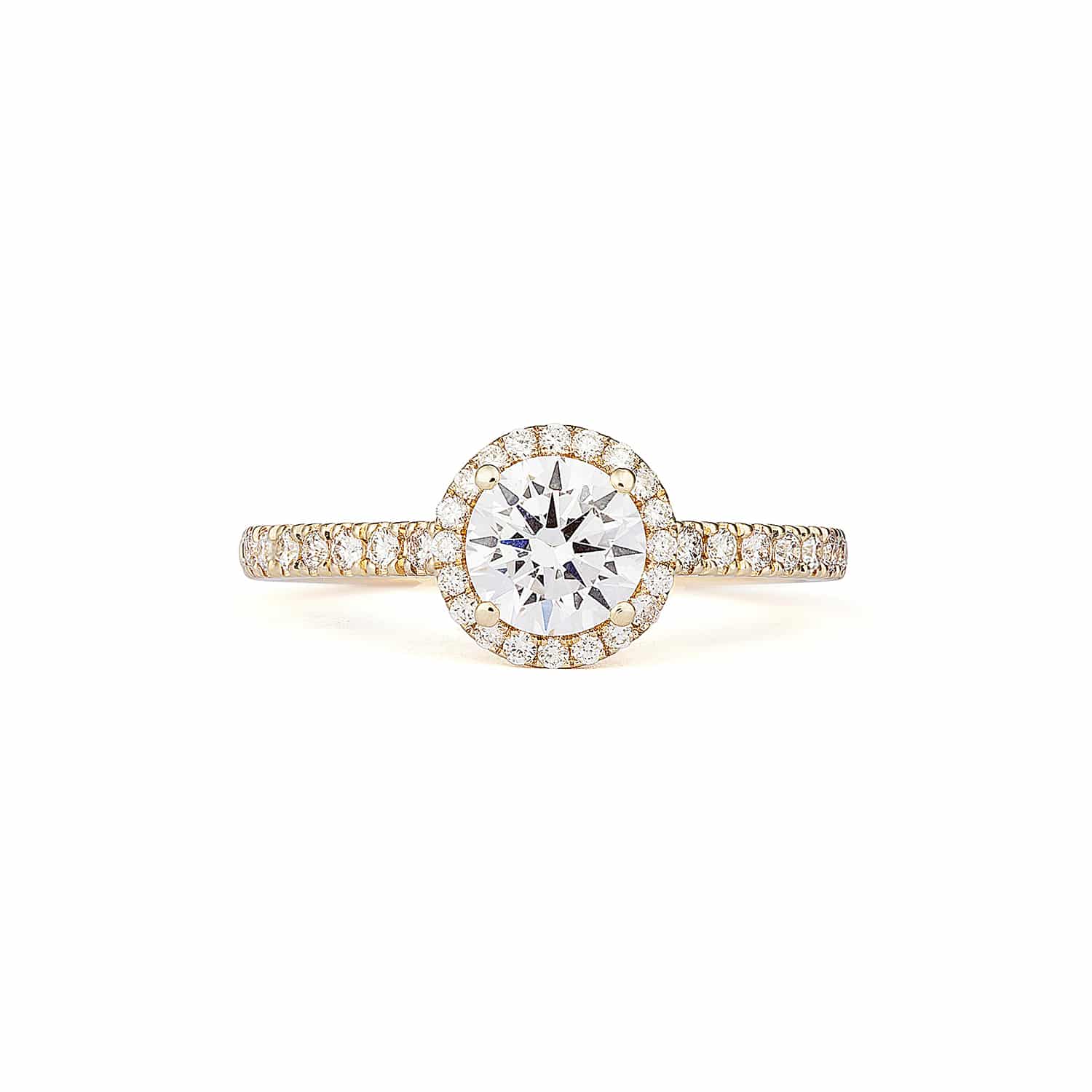 Slim Modern Carmosé Engagement Ring Pave