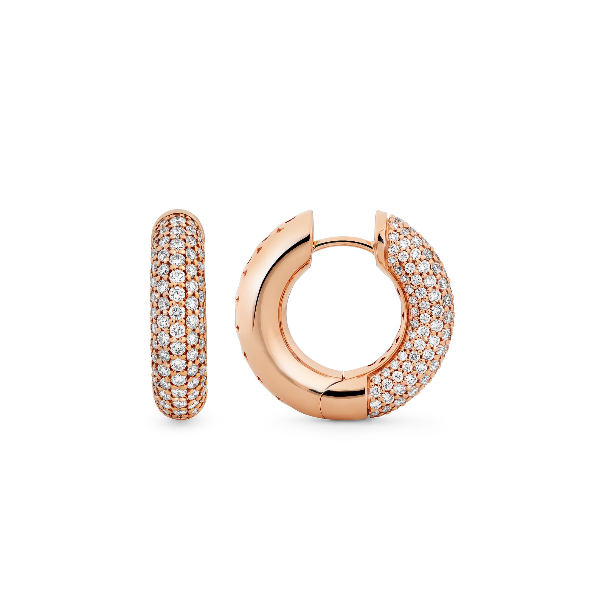 NY66 Creole Earrings Medium Pavé