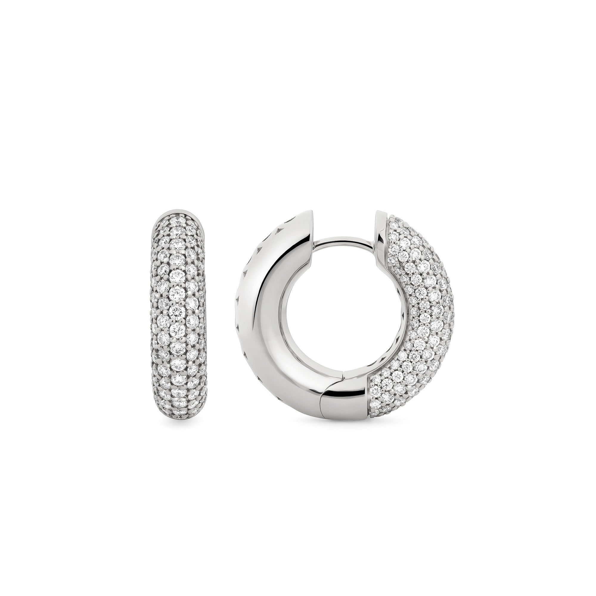 NY66 Creole Earrings Medium Pavé