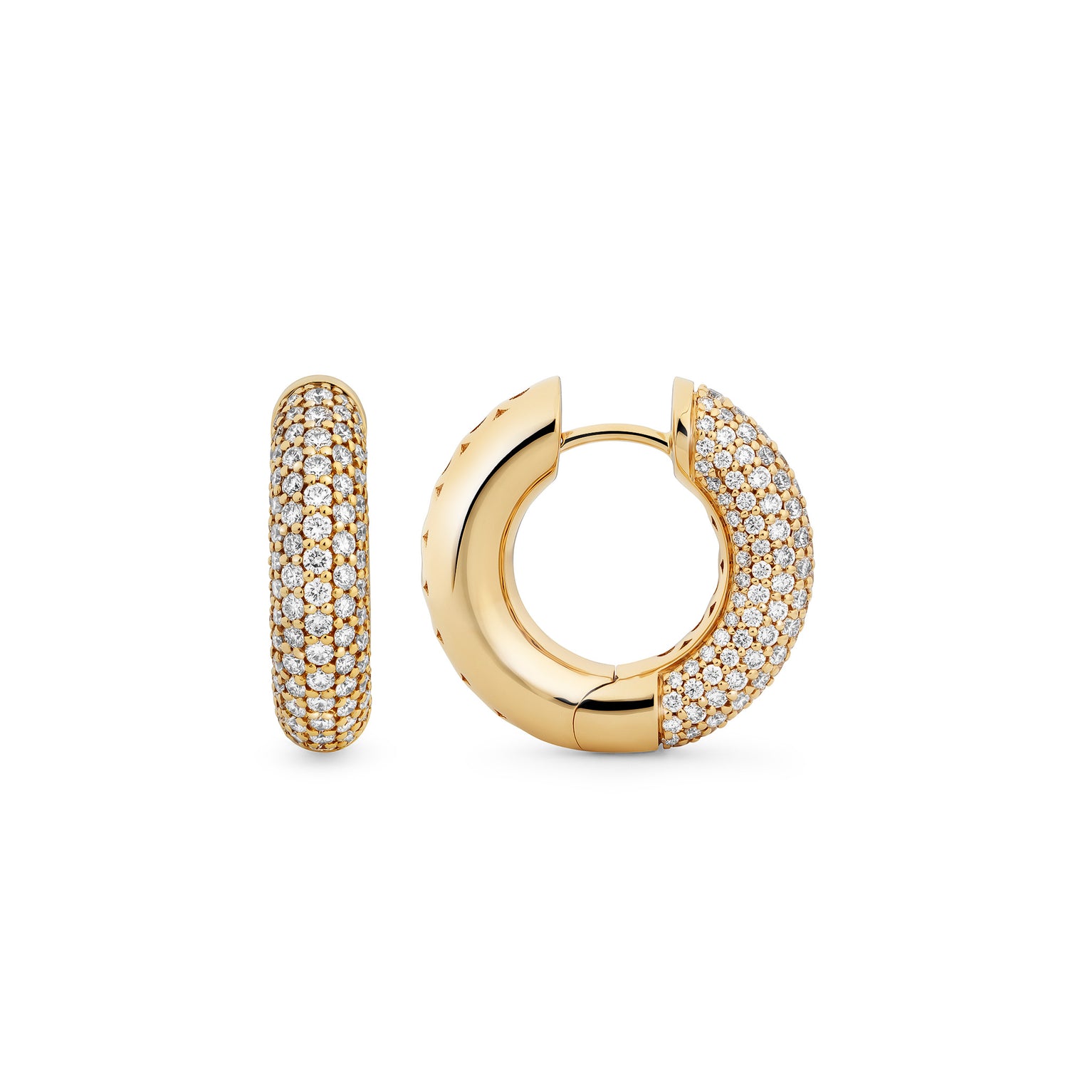 NY66 Creole Earrings Medium Pavé