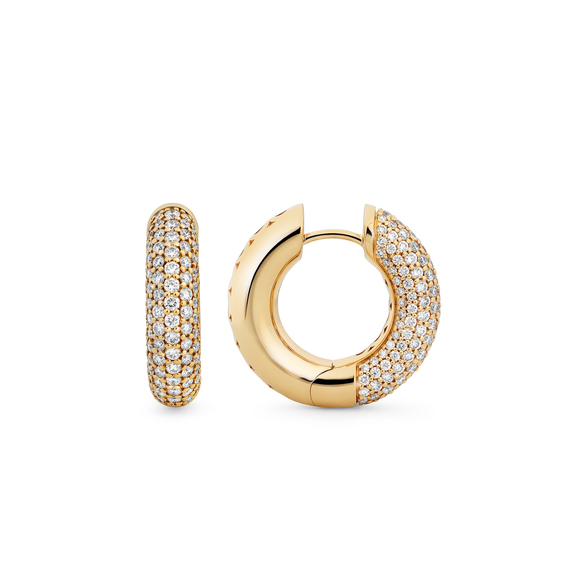 NY66 Creole Earrings Medium Pavé