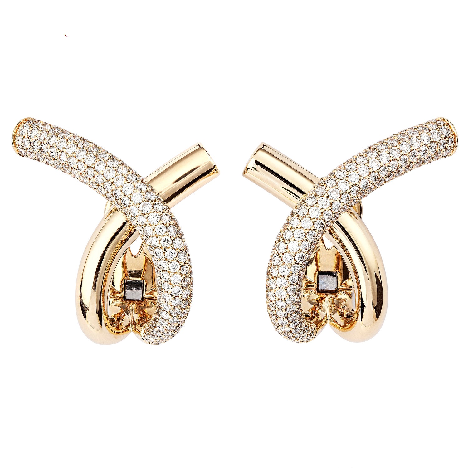 Cross Loop Earrings Pavé