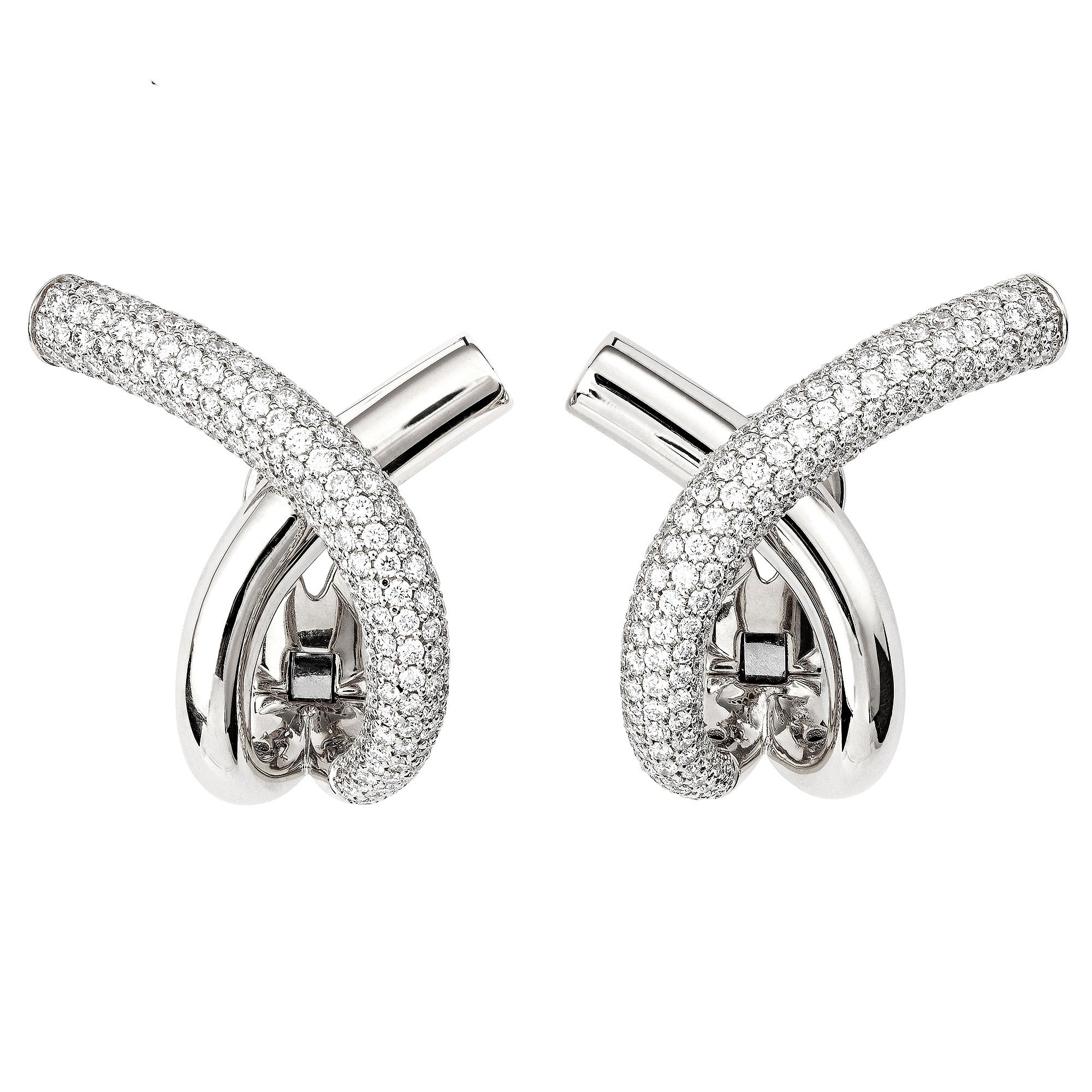 Cross Loop Earrings Pavé