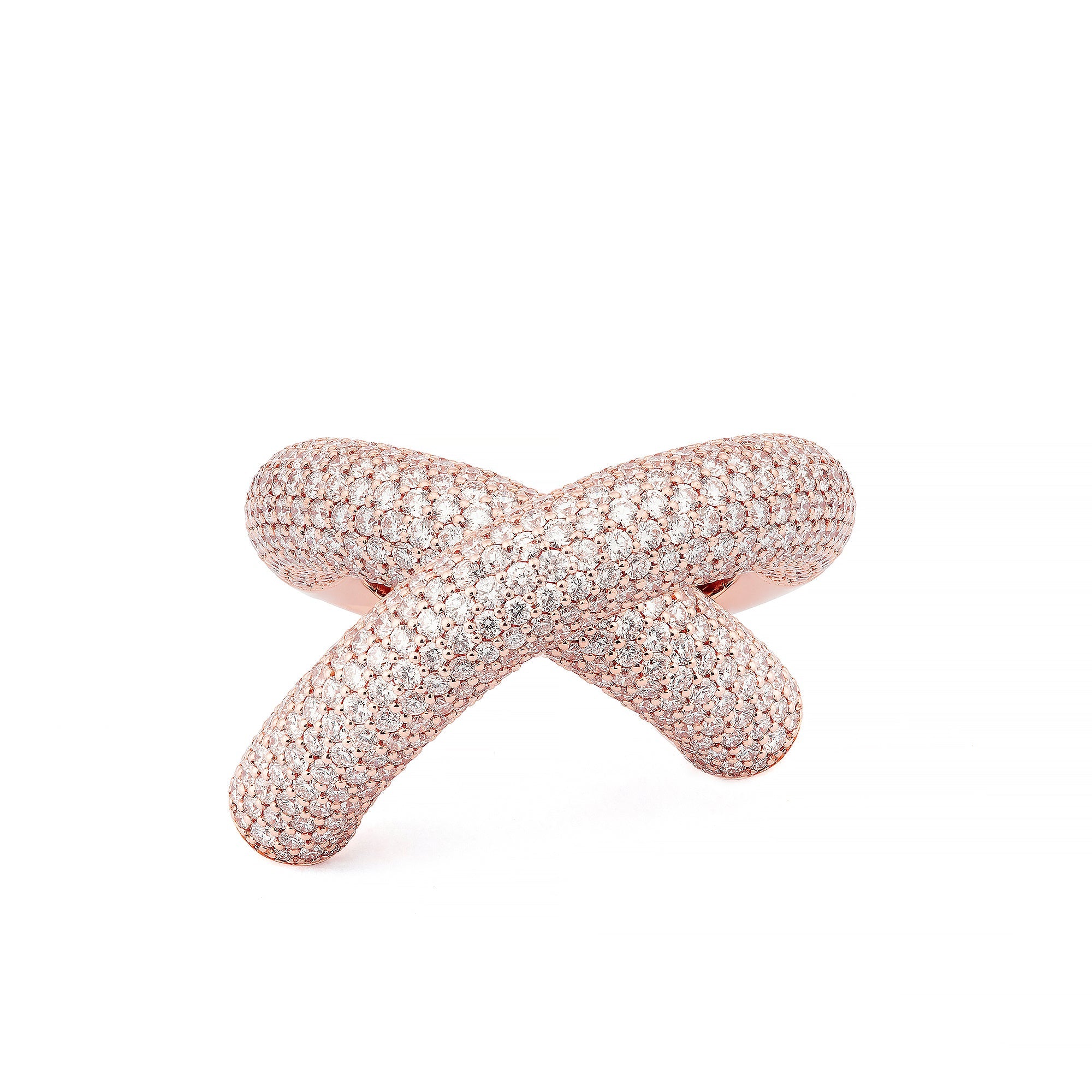 Cross Loop Ring Big Full Pavé