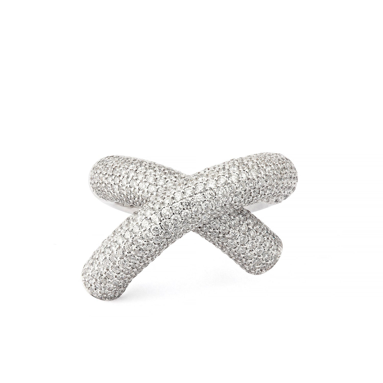Cross Loop Ring Big Full Pavé