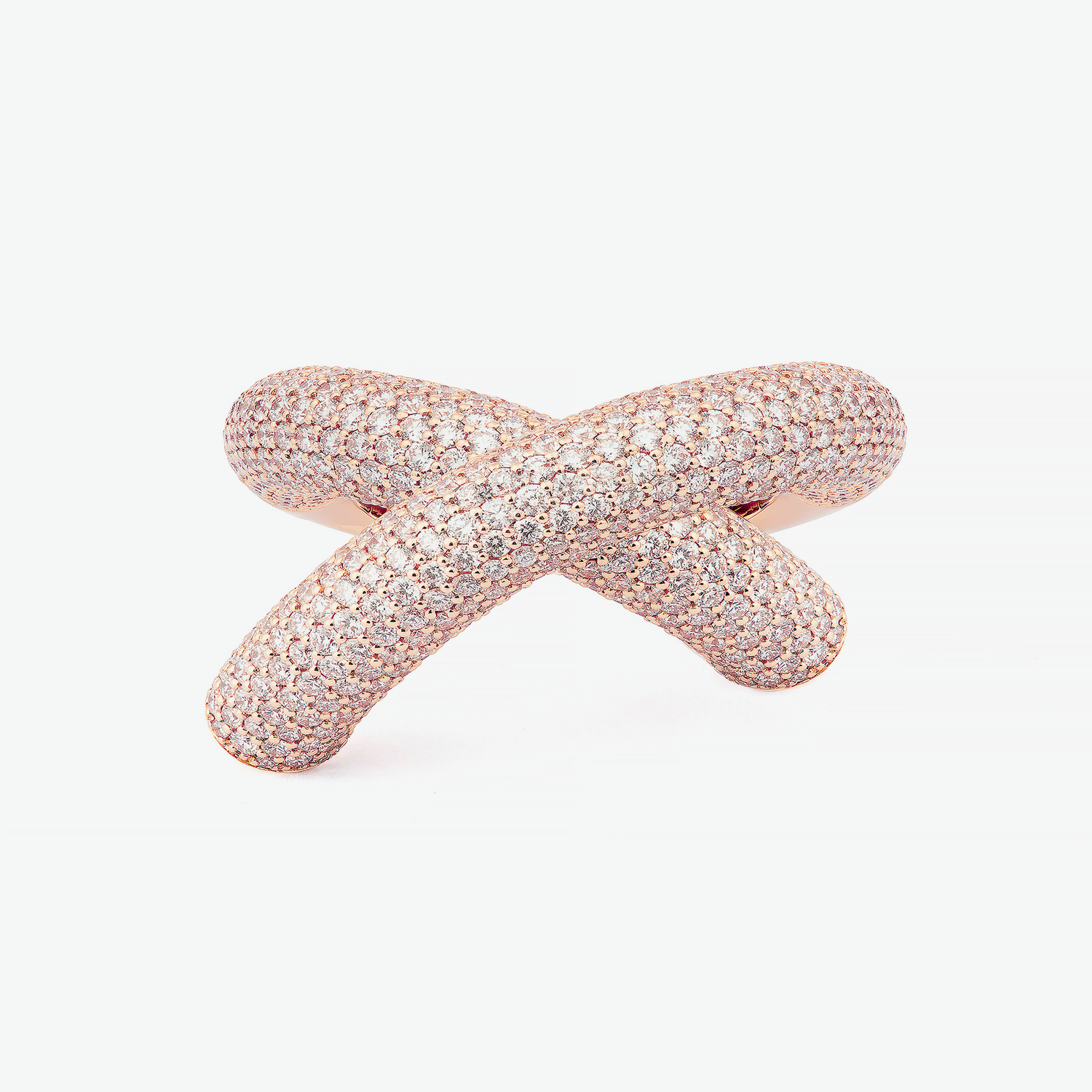 Cross Loop Ring Medium Full Pavé