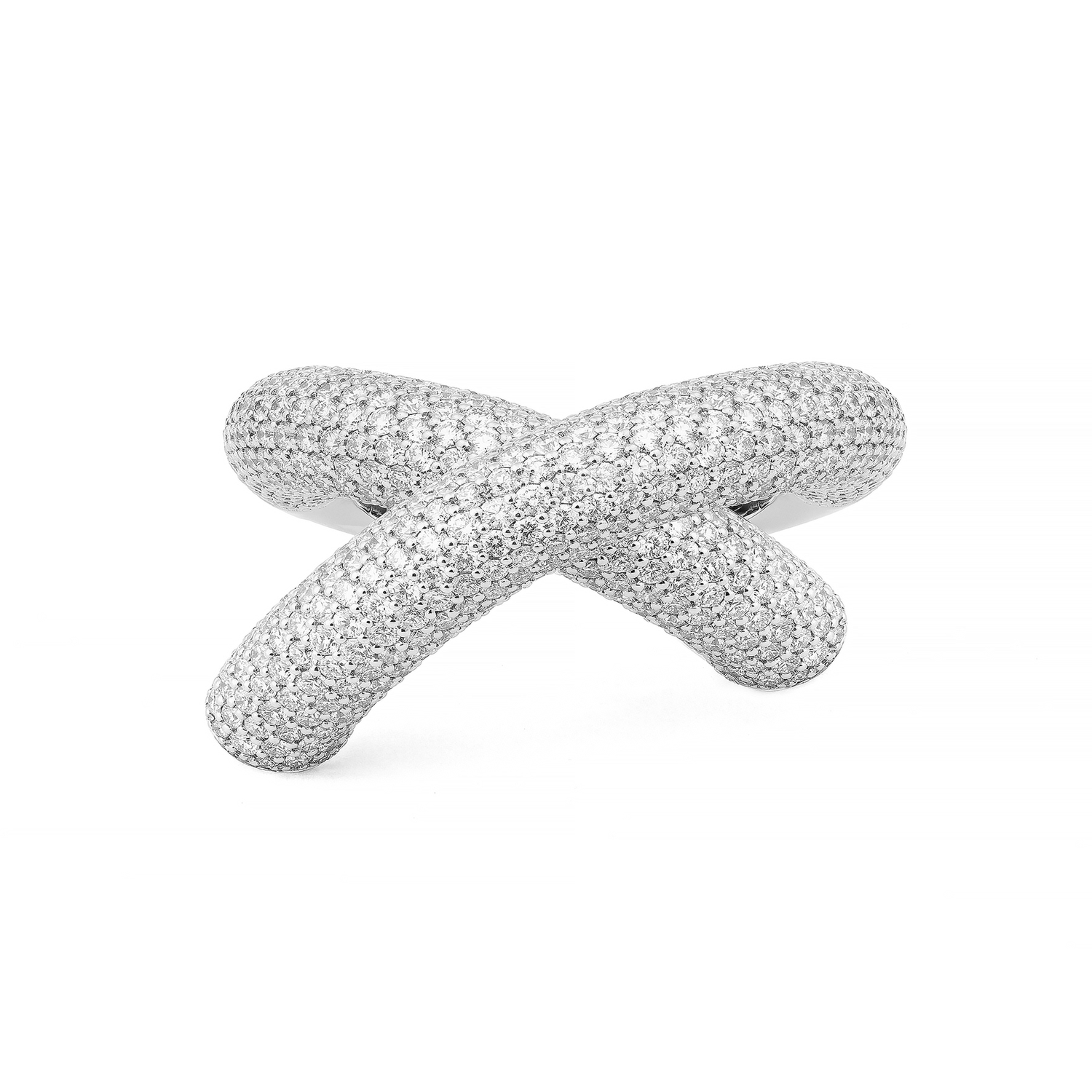 Cross Loop Ring Medium Full Pavé