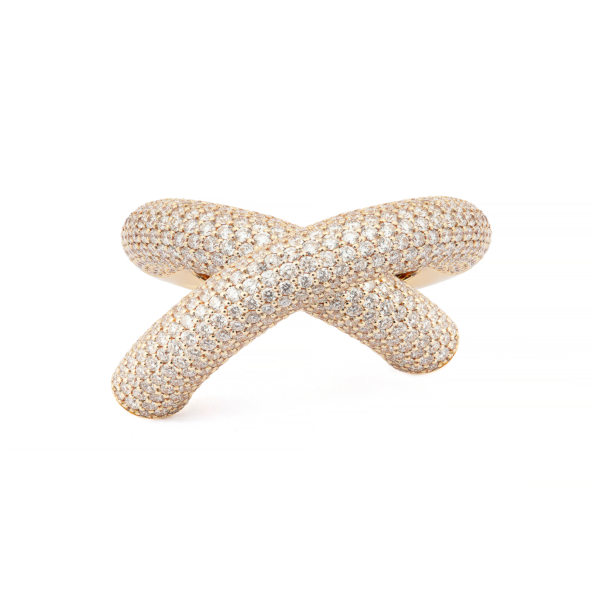 Cross Loop Ring Medium Full Pavé