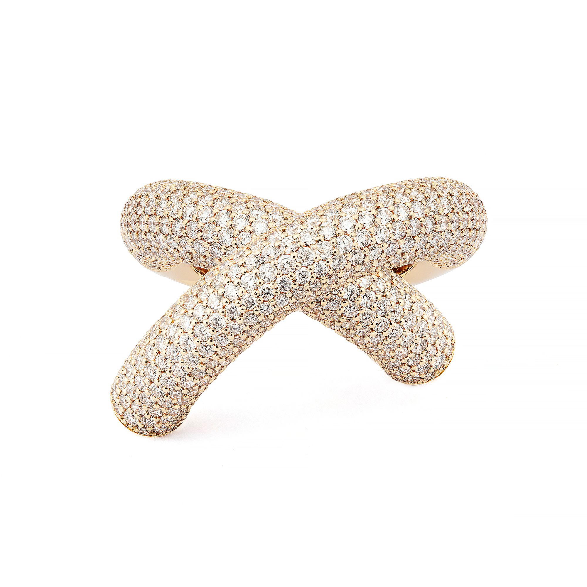 Cross Loop Ring Big Full Pavé