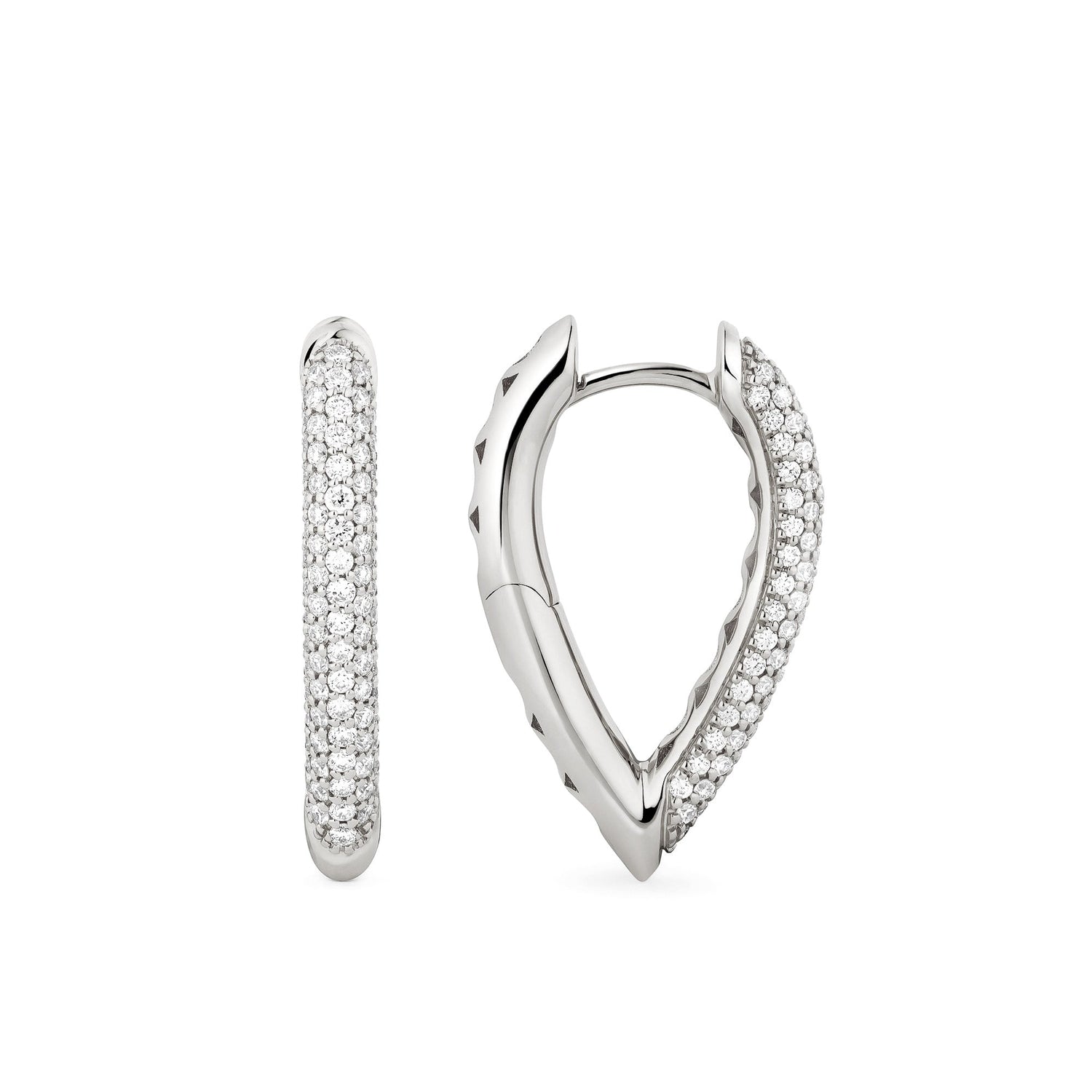 Drop Link Earrings Small Pavé
