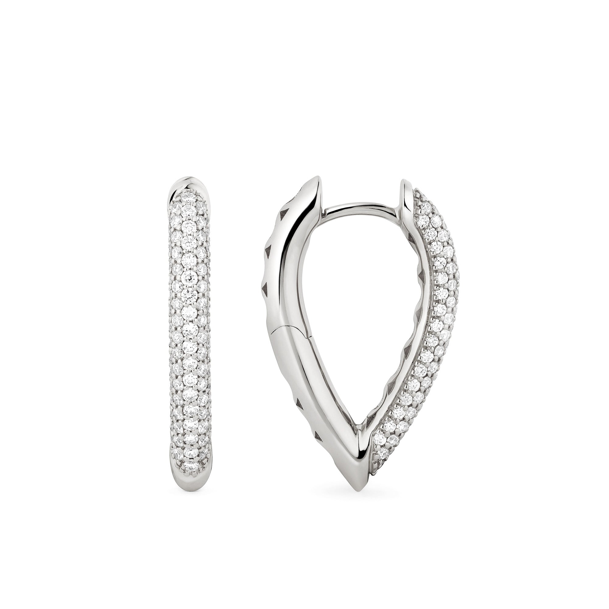 Drop Link Earrings Small Pavé