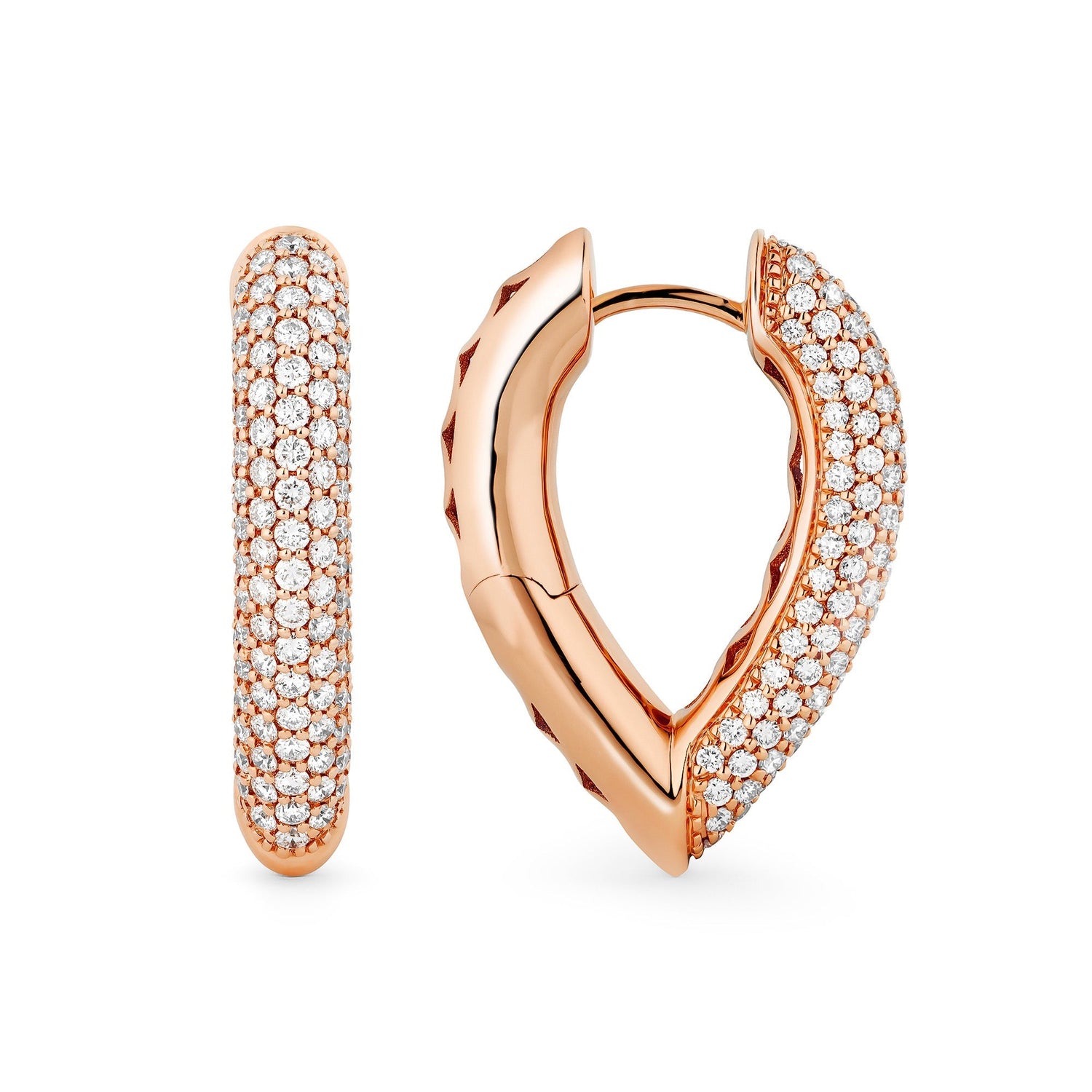 Drop Link Earrings Medium Pavé