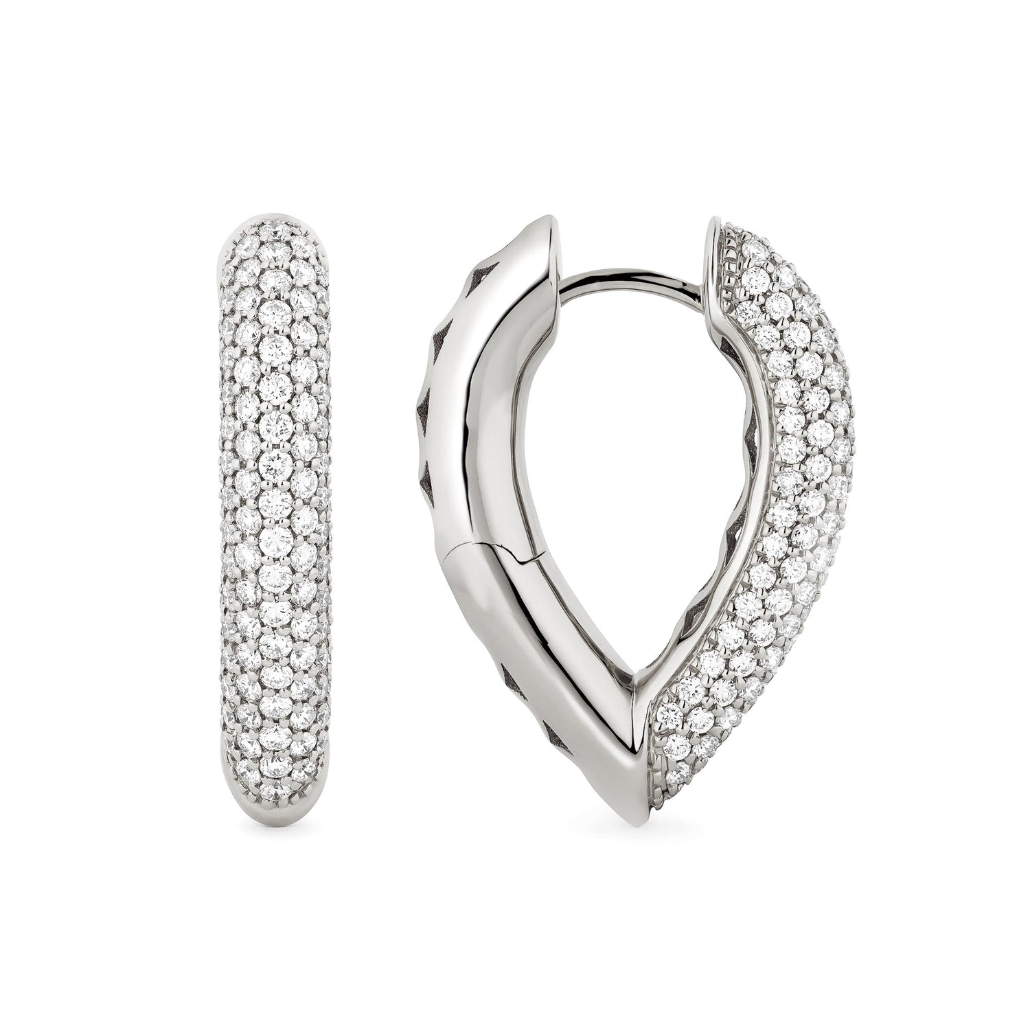 Drop Link Earrings Medium Pavé