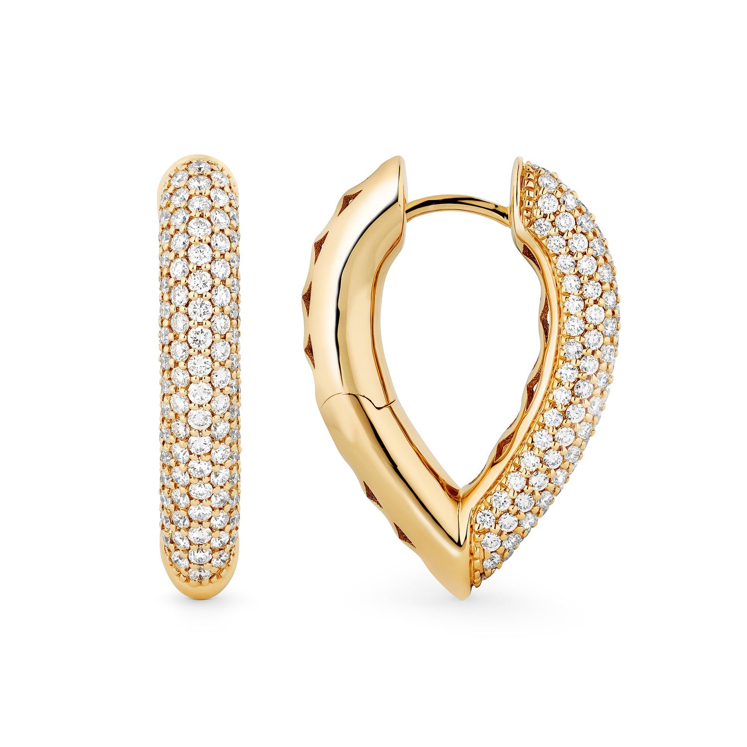 Drop Link Earrings Medium Pavé