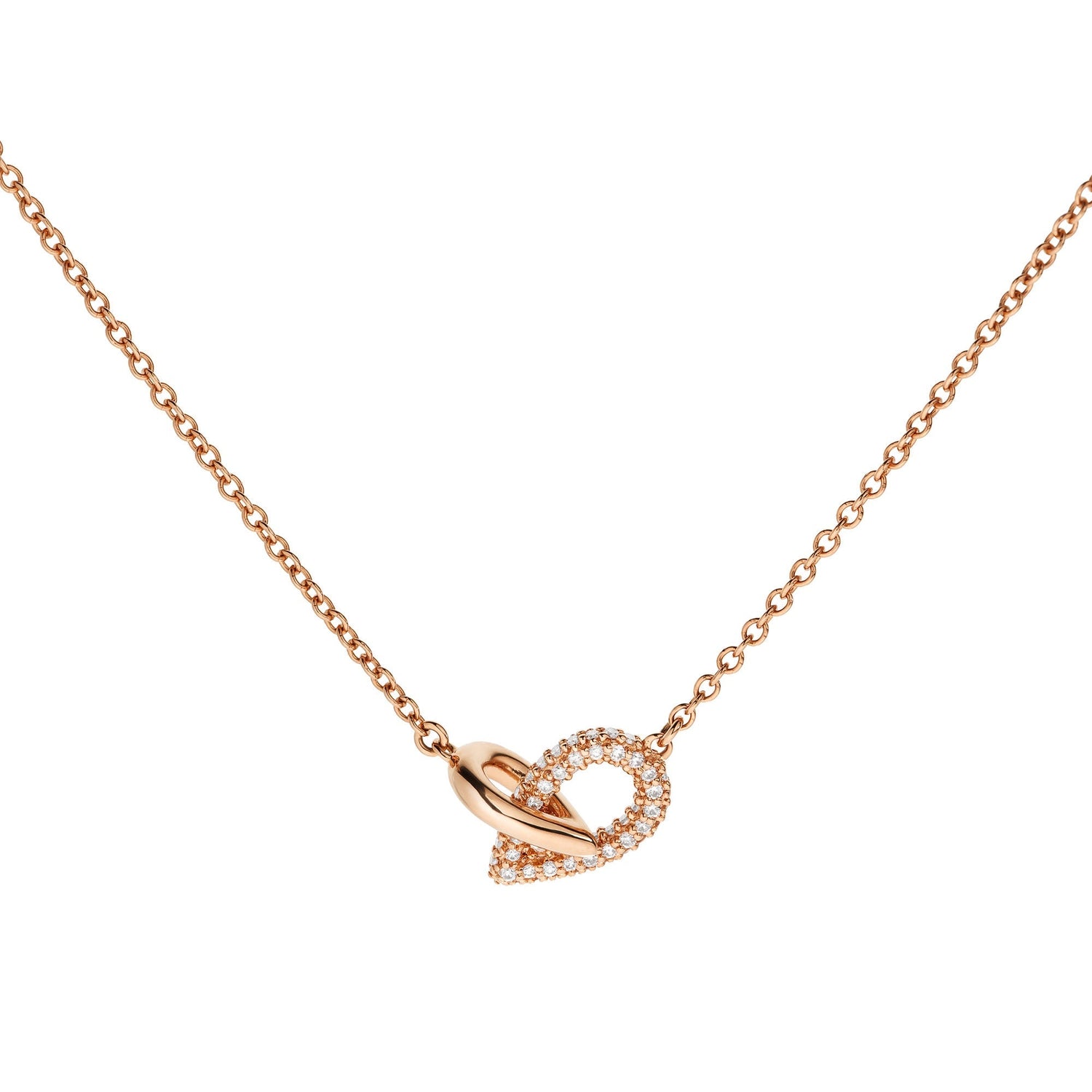 Drop Link Pendant Half Pavé