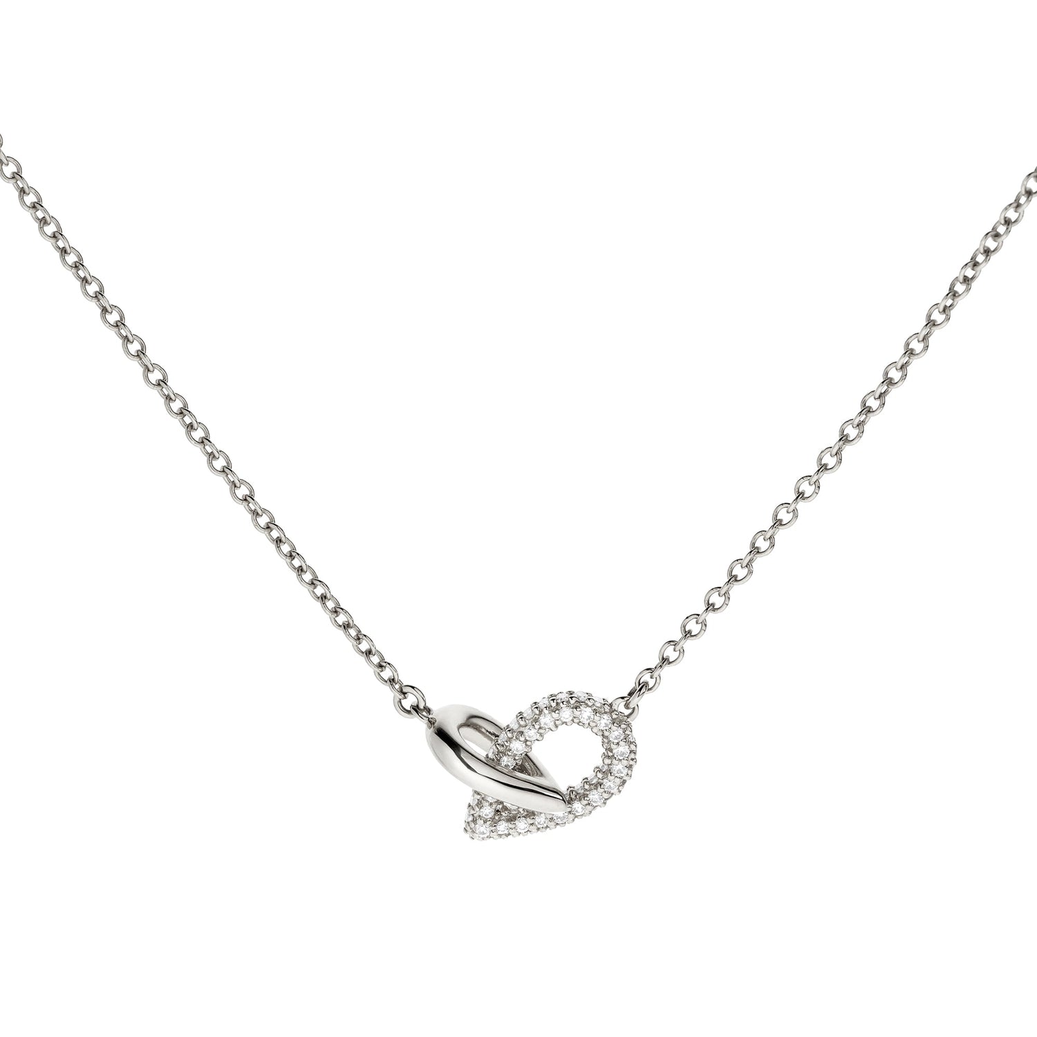 Drop Link Pendant Half Pavé