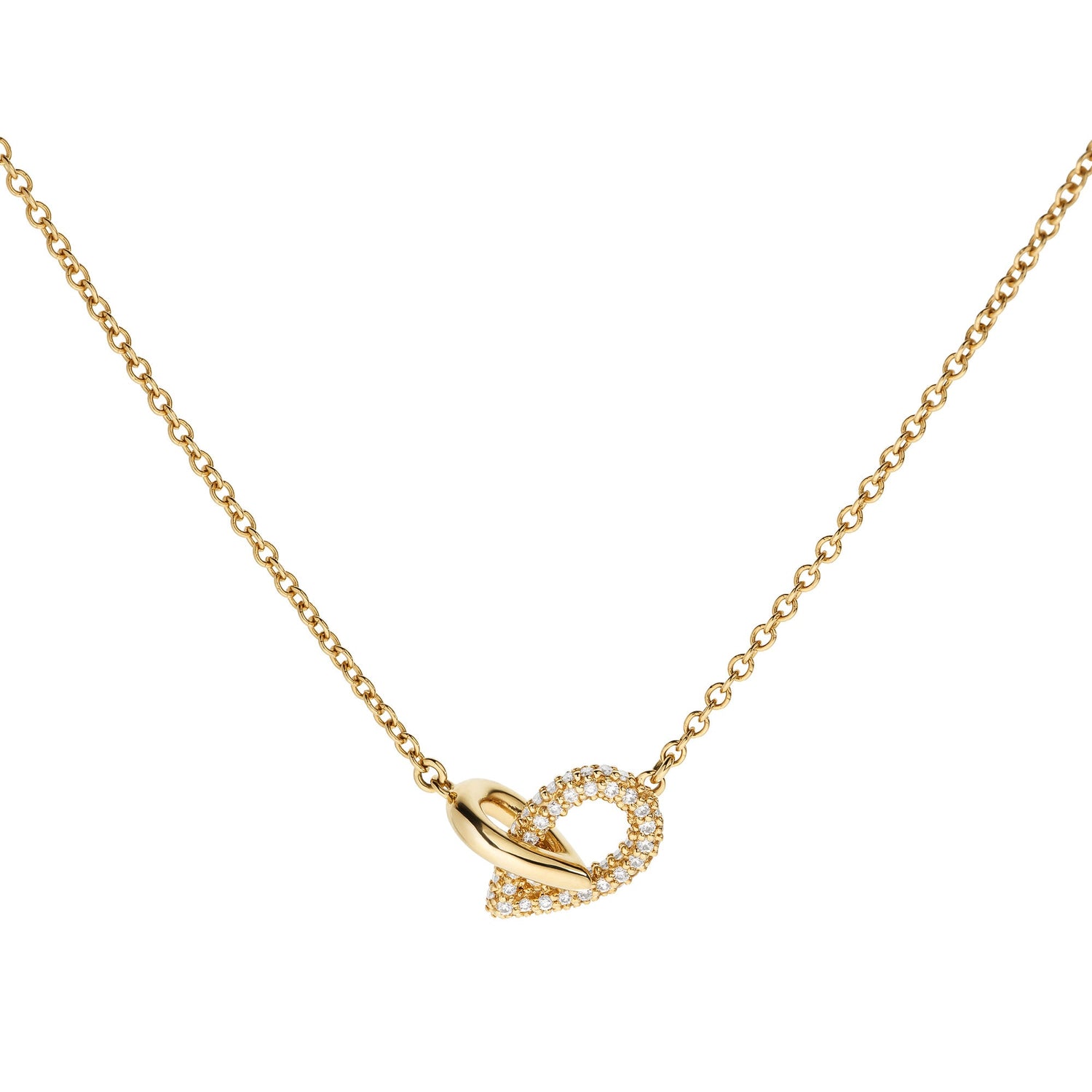 Drop Link Pendant Half Pavé