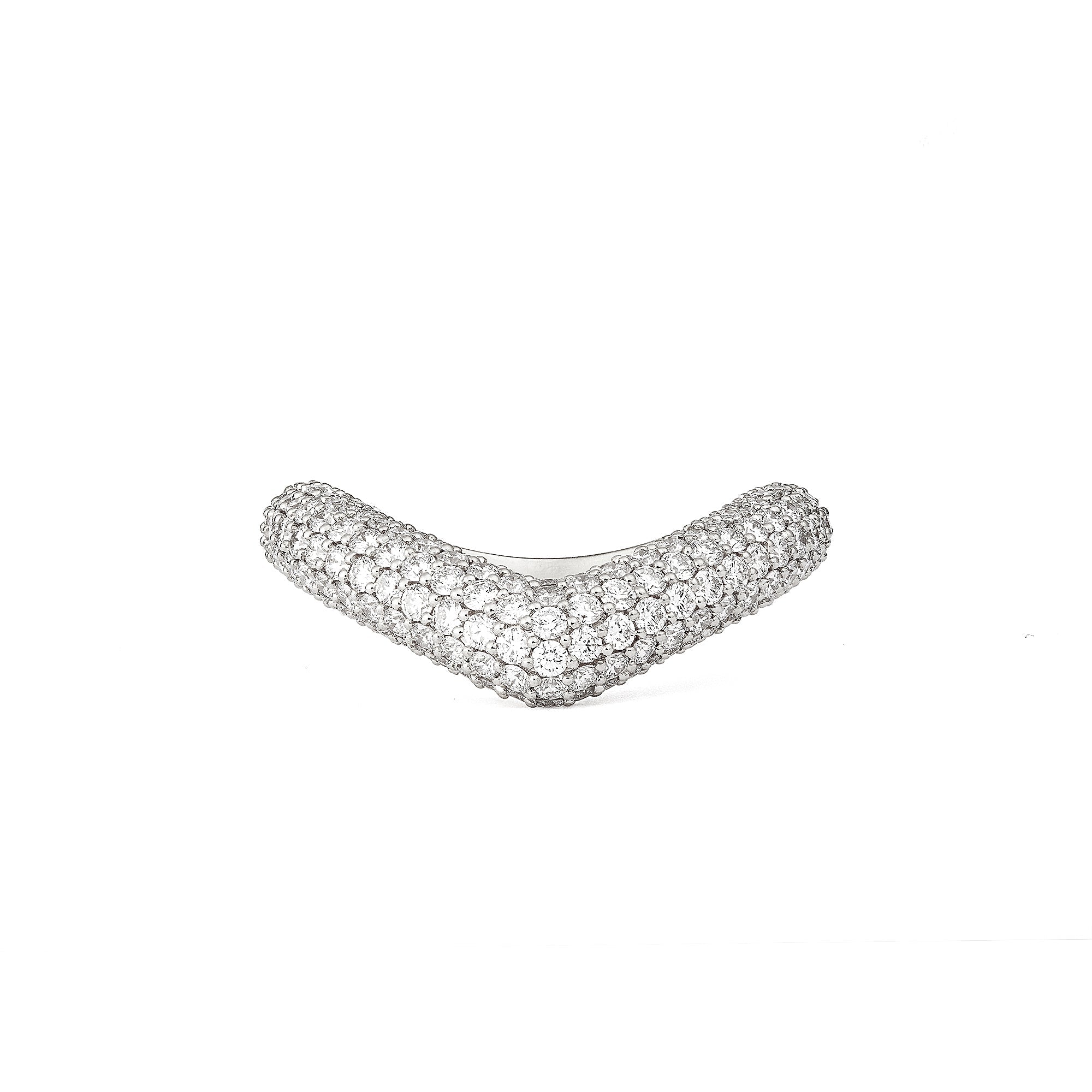 Drop Link Ring Medium Pavé