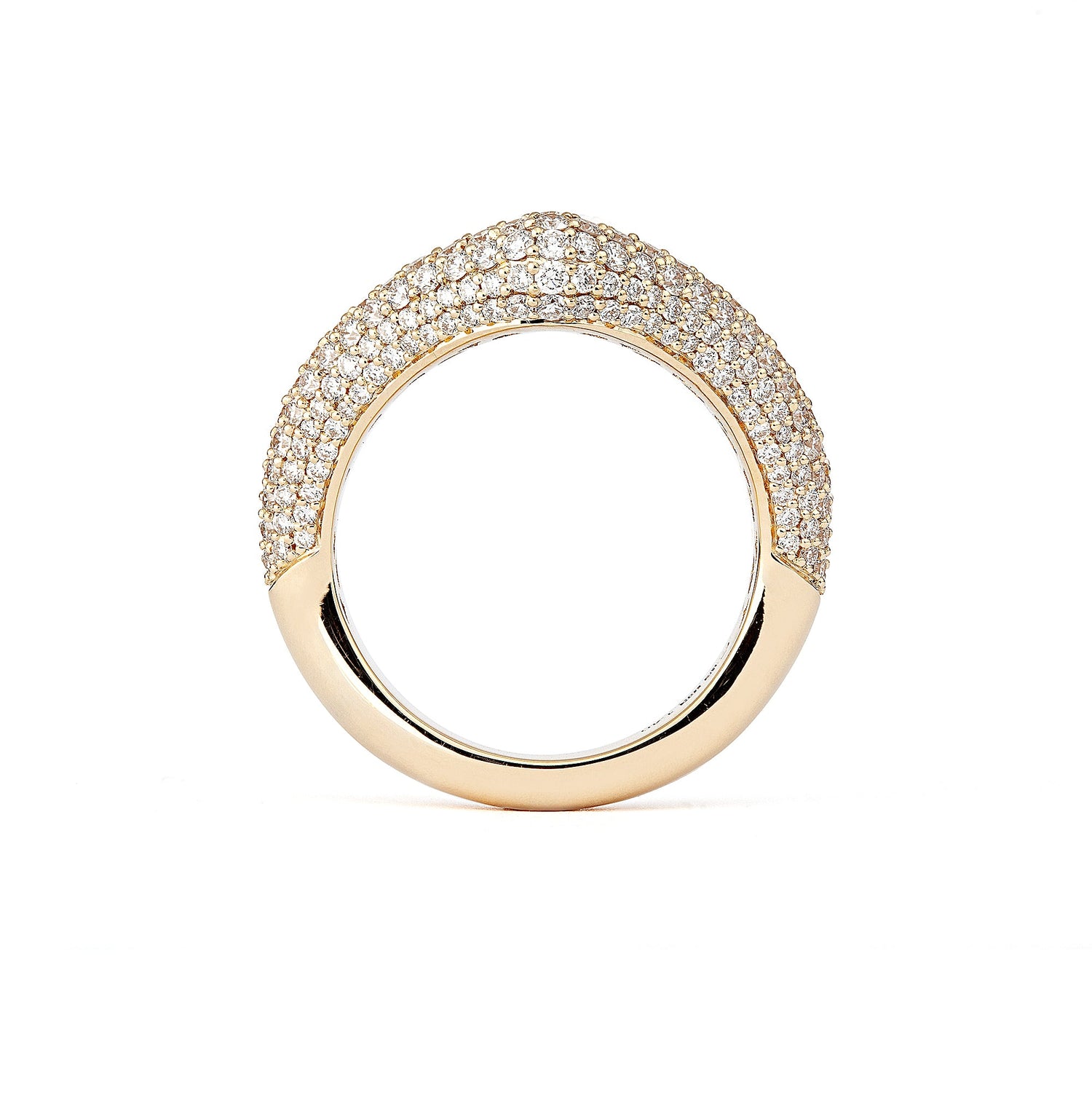Drop Link Ring Medium Pavé