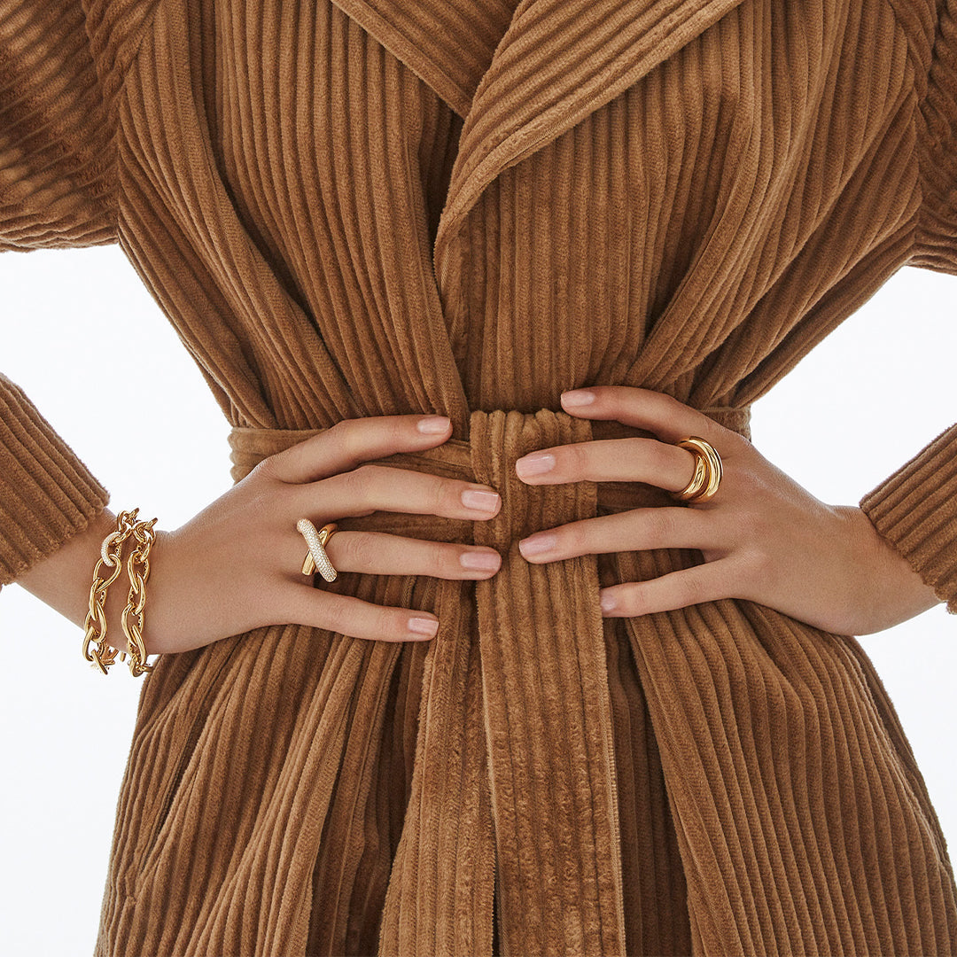 Infinity Loop Ring Big Half Pavé