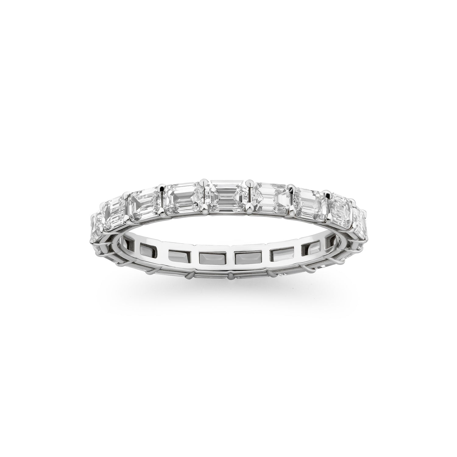 Fancy Cut Emerald Wedding Band