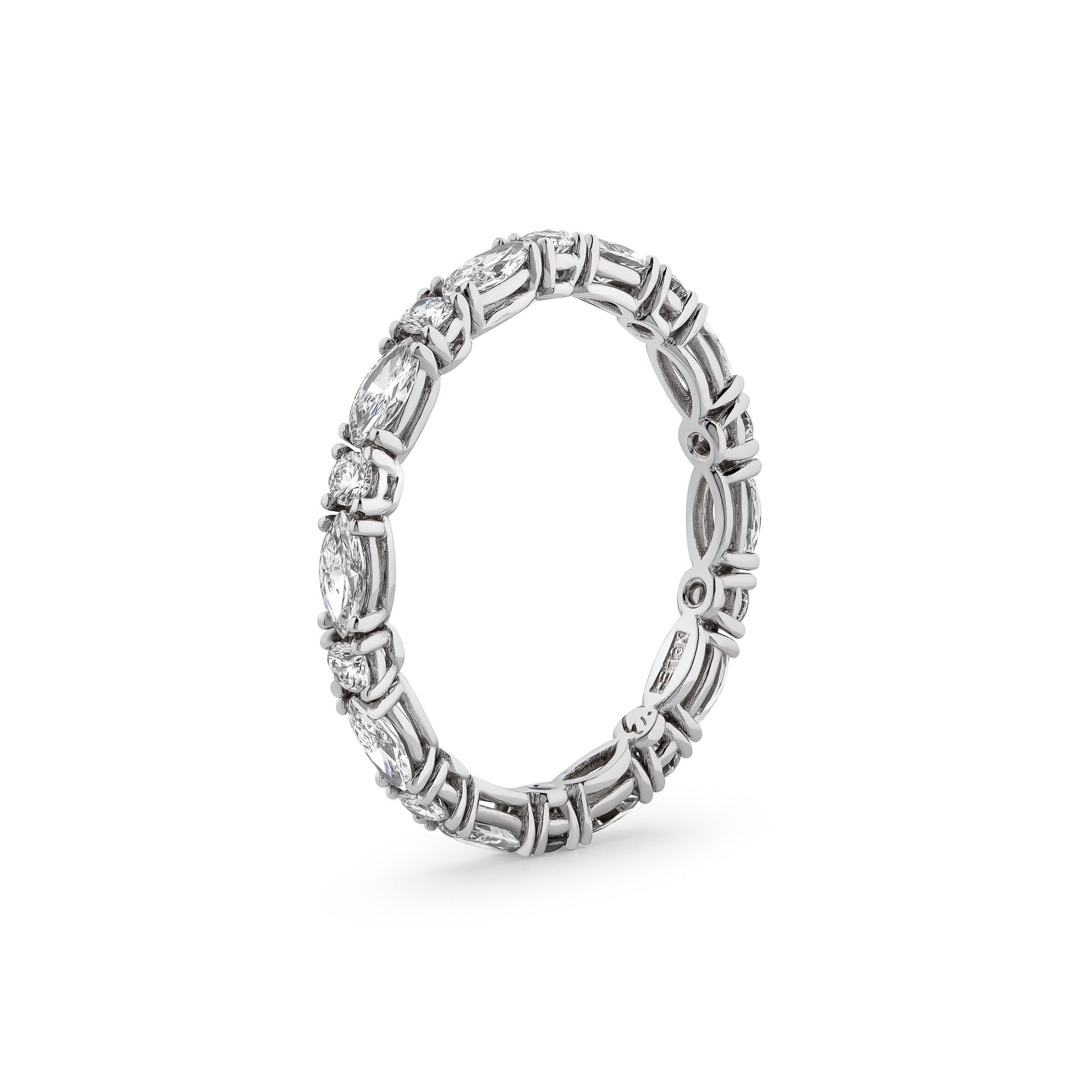 Fancy Cut Eternity Navette/Brilliant Wedding Band