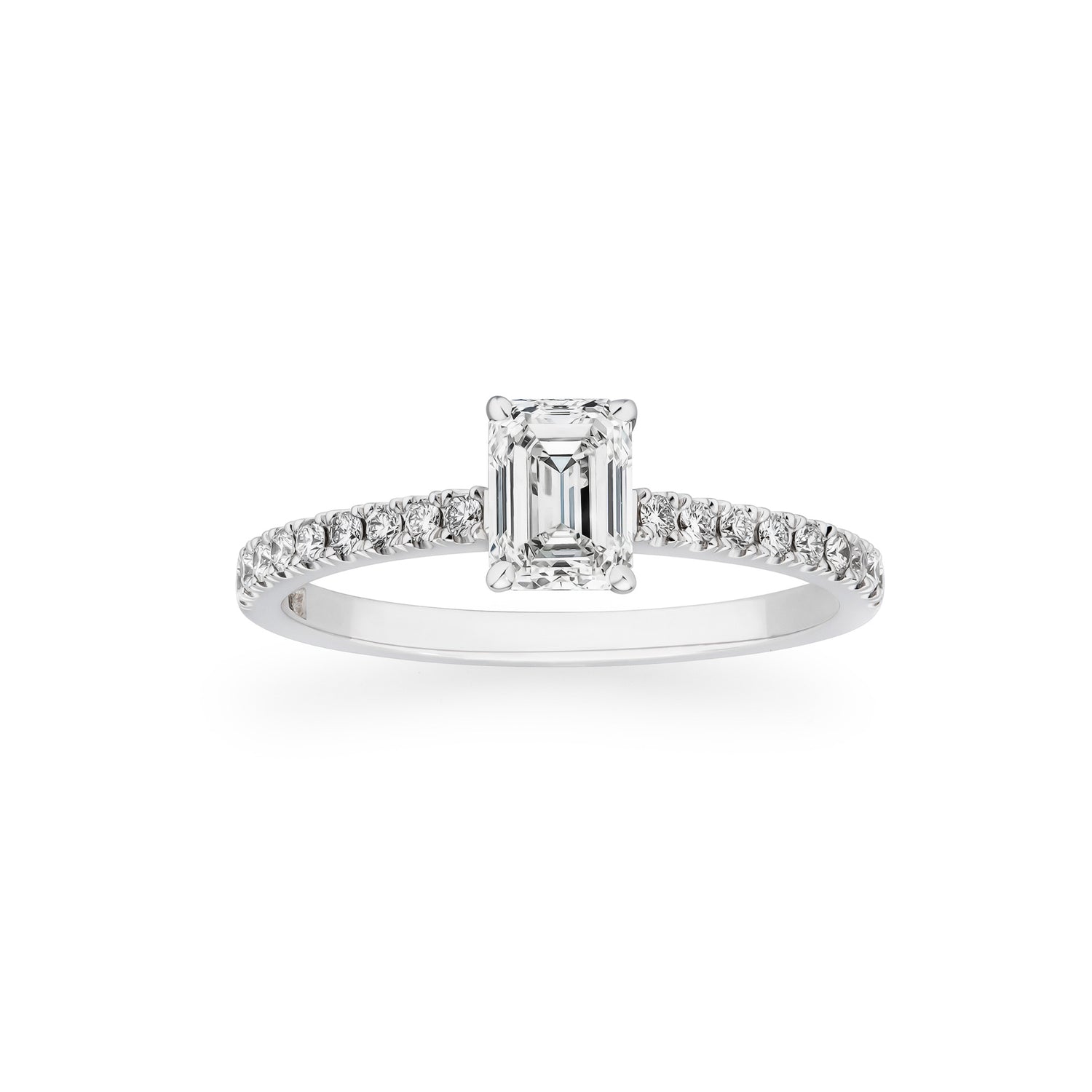 Fancy Emerald Engagement Ring Pave