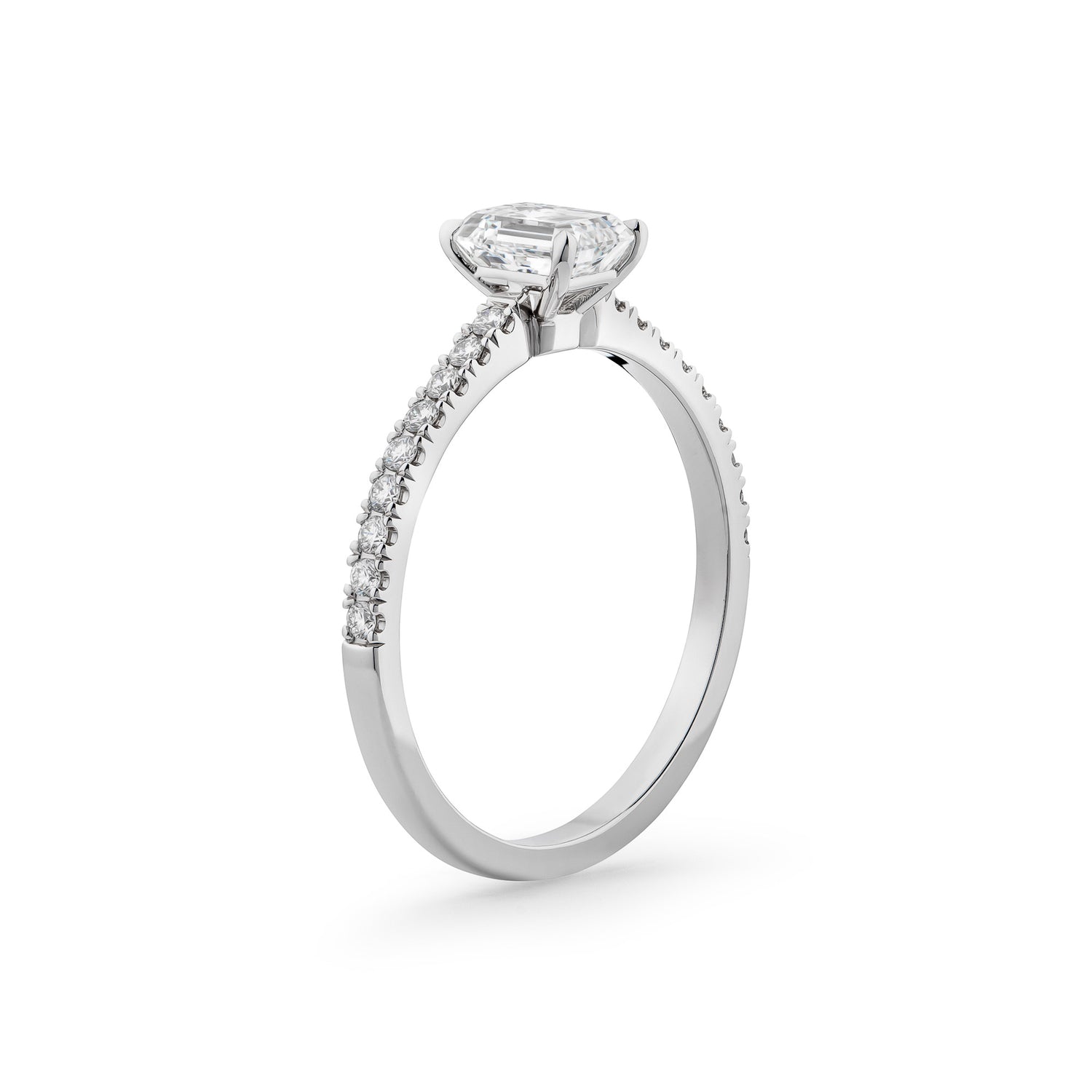 Fancy Emerald Engagement Ring Pave