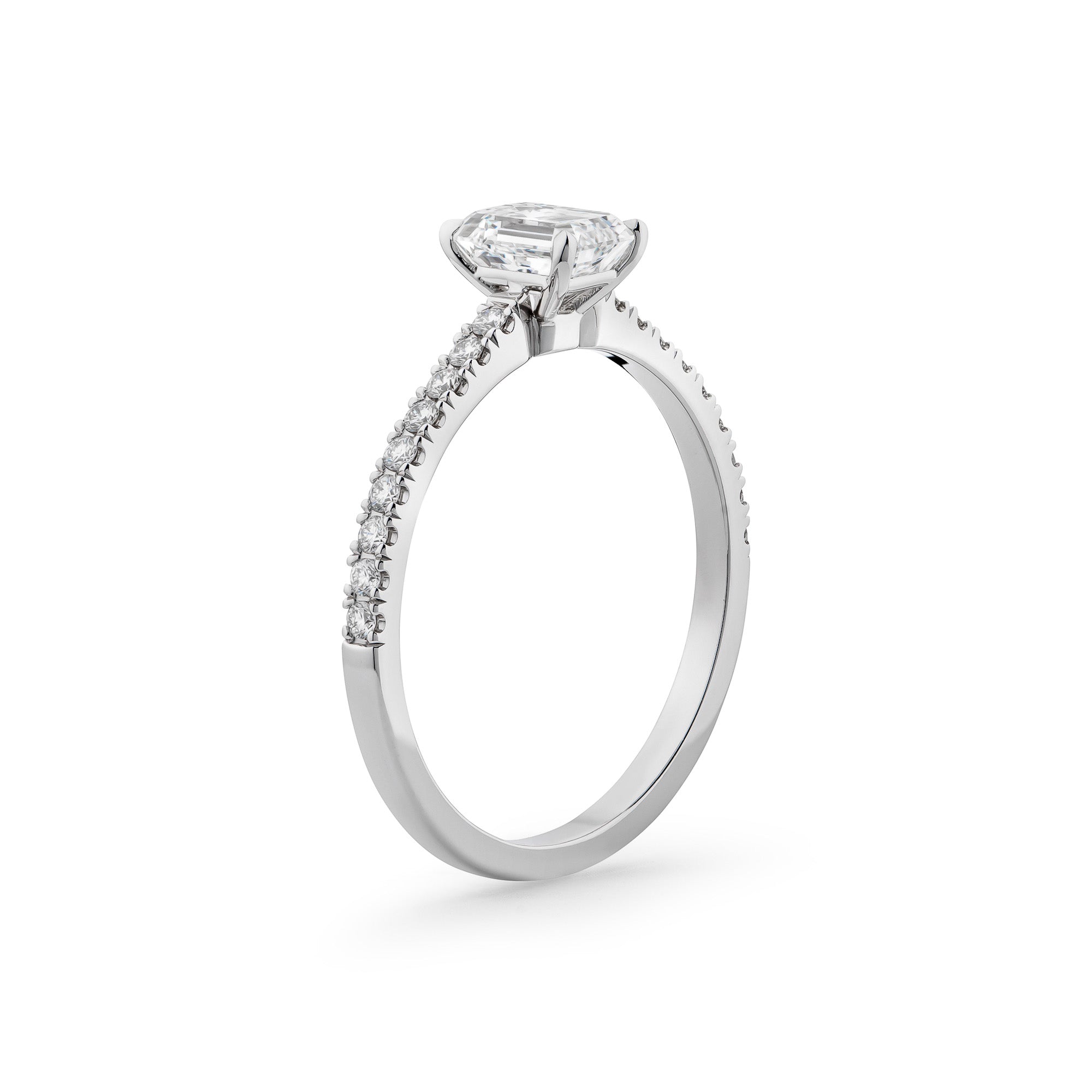 Fancy Emerald Engagement Ring Pave