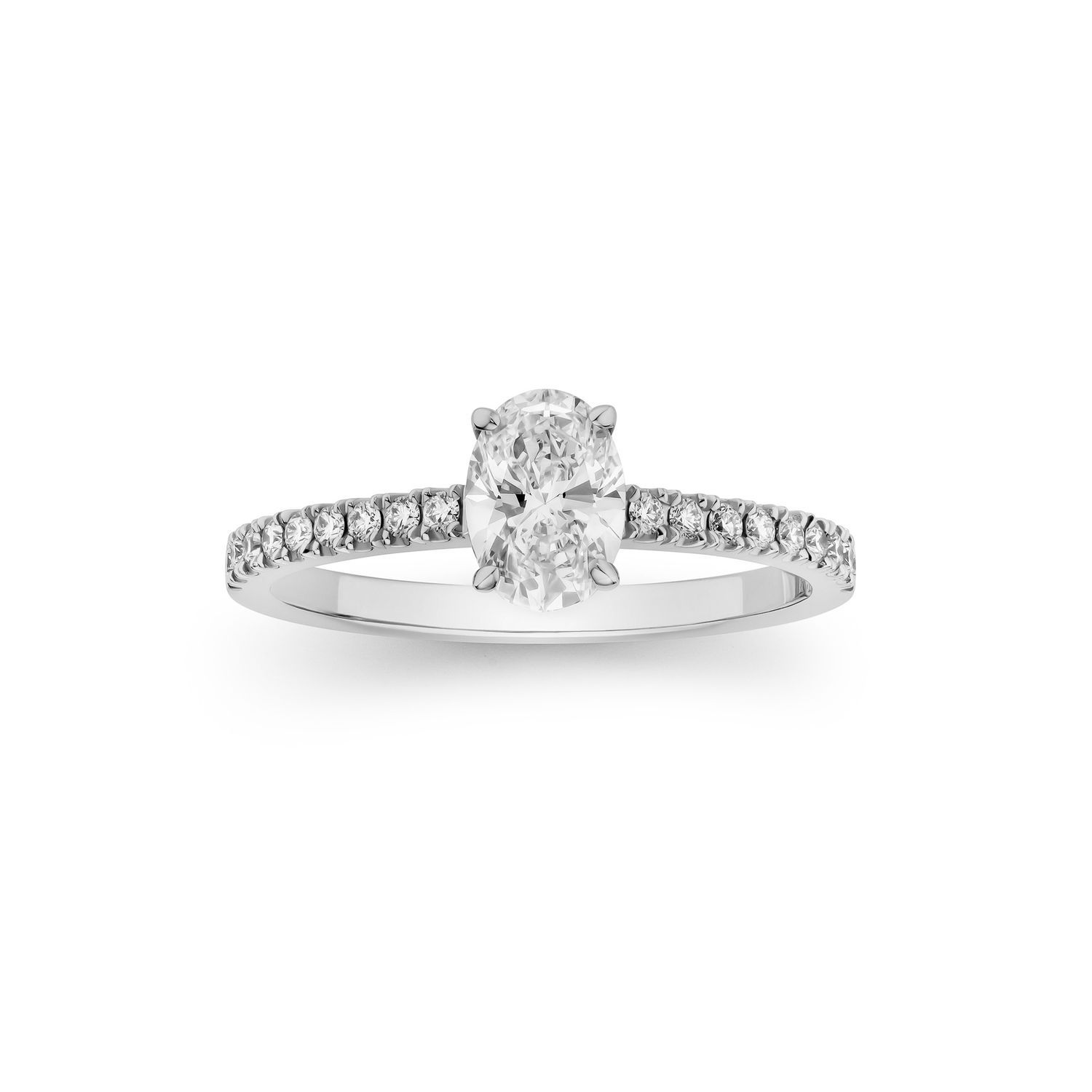 Fancy Oval Engagement Ring Pave