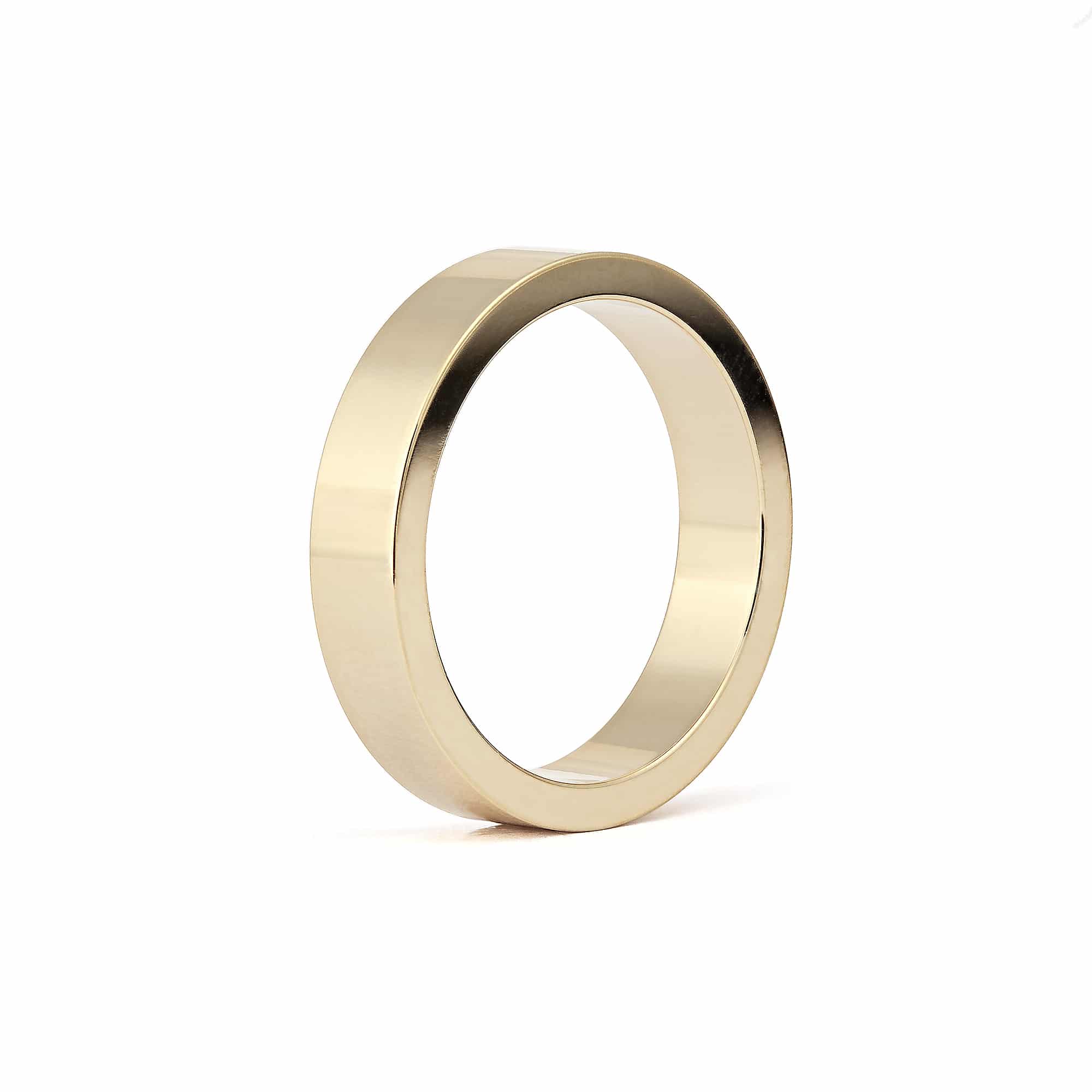 Flat High Plain Wedding Band