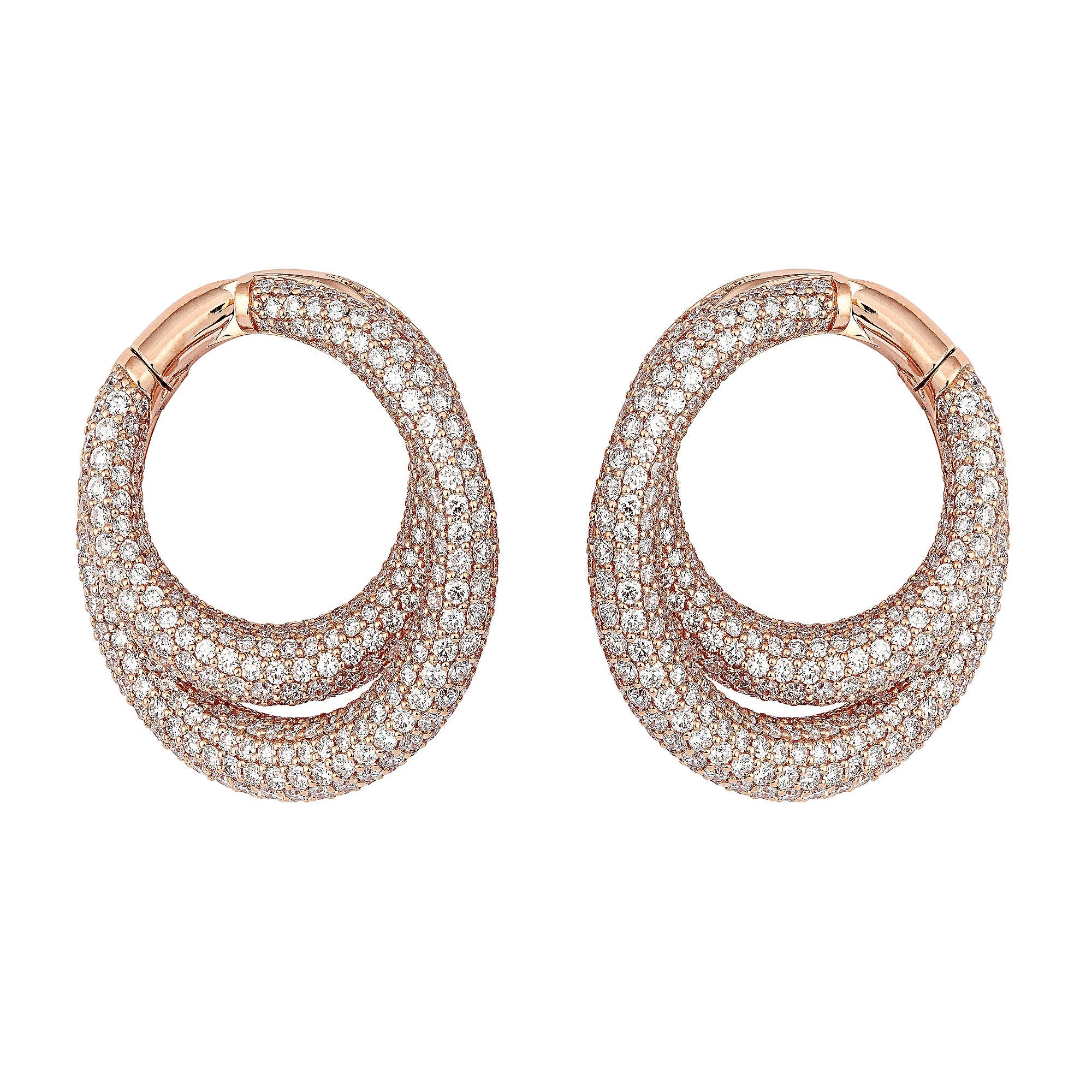 Infinity Loop Earrings Big Full Pavé