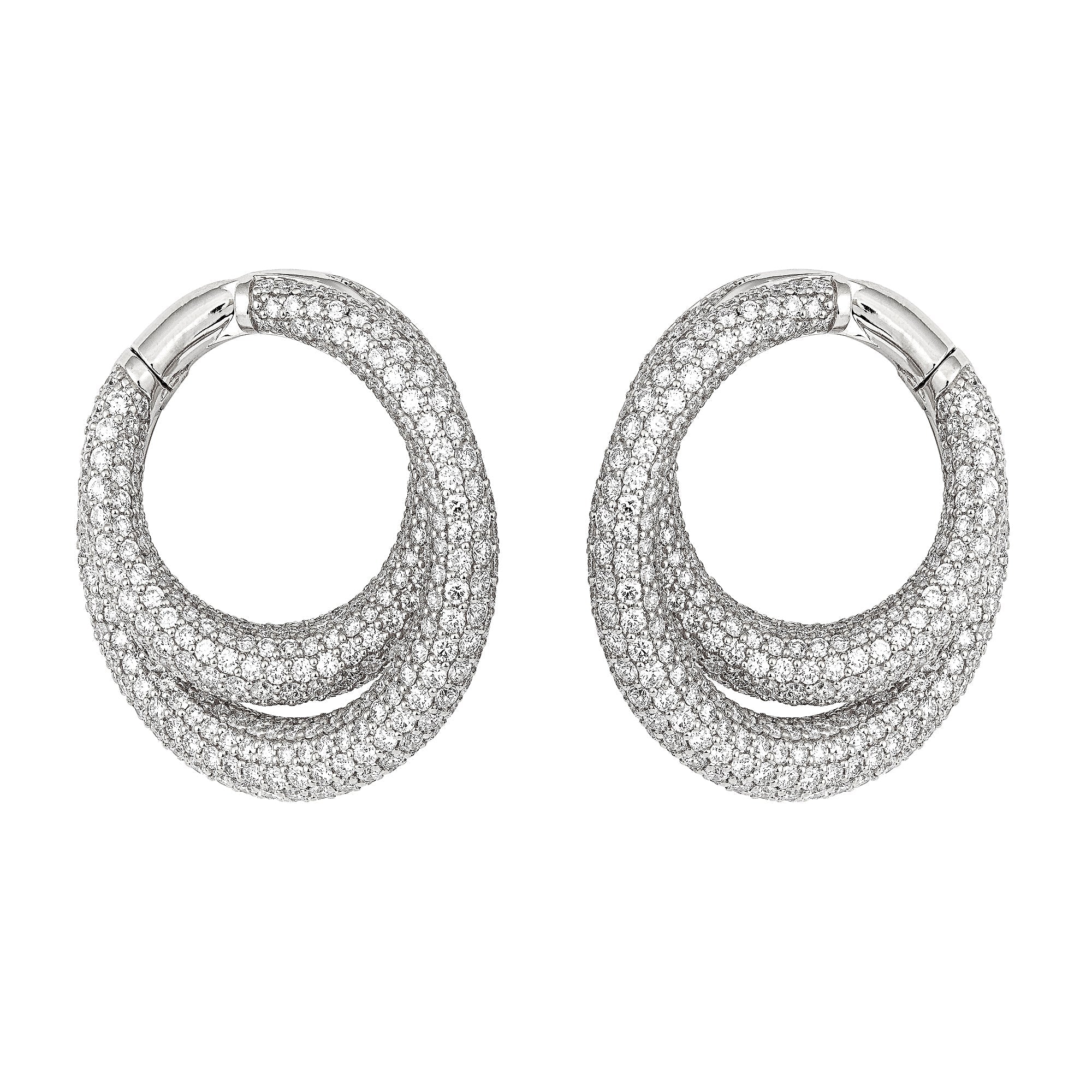Infinity Loop Earrings Big Full Pavé