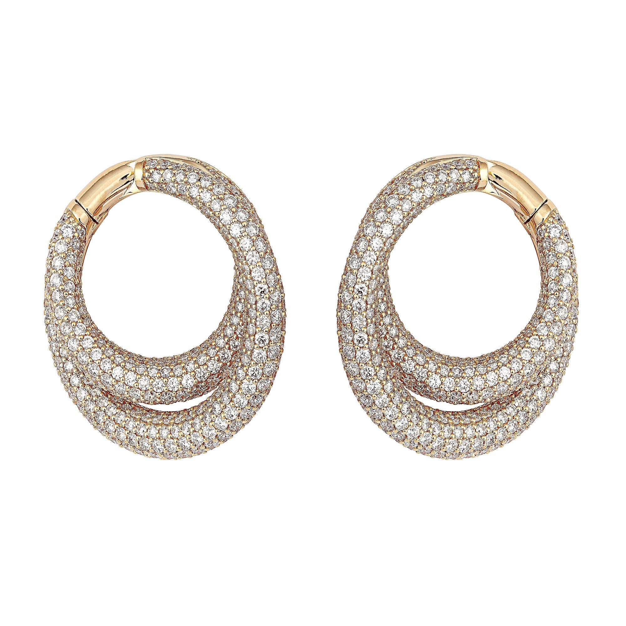 Infinity Loop Earrings Big Full Pavé