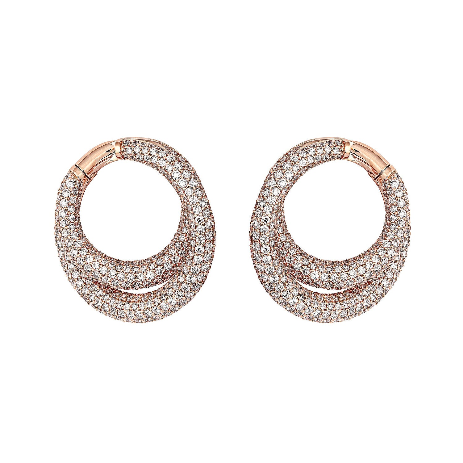 Infinity Loop Earrings Medium Full Pavé