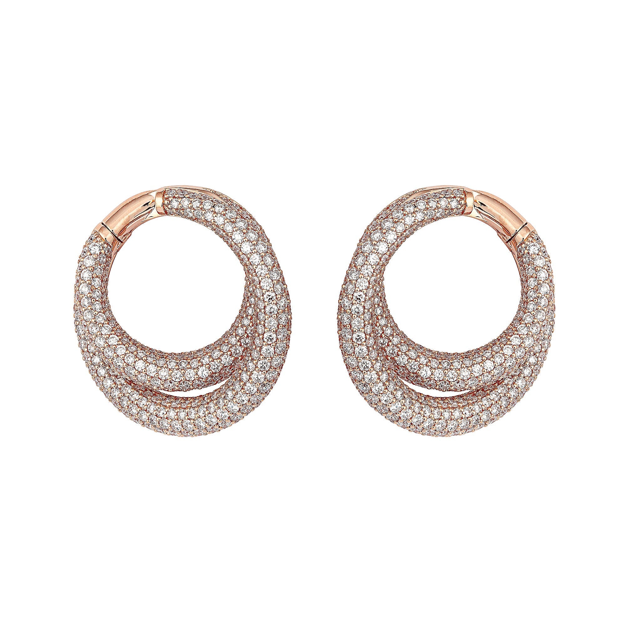 Infinity Loop Earrings Medium Full Pavé