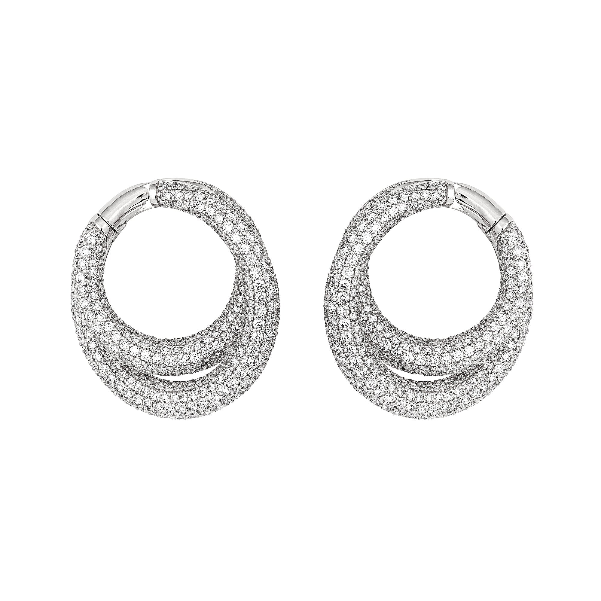Infinity Loop Earrings Medium Full Pavé