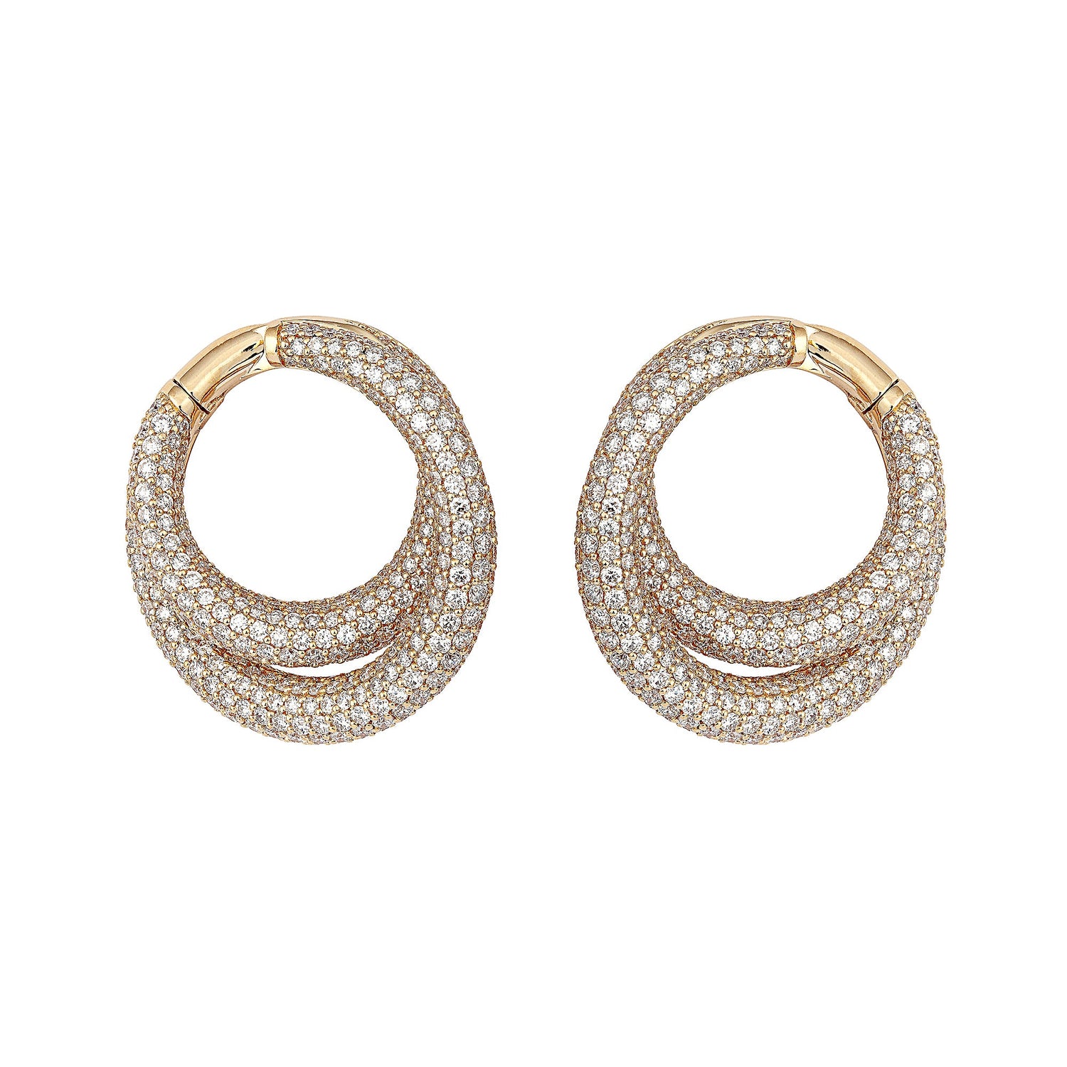 Infinity Loop Earrings Medium Full Pavé