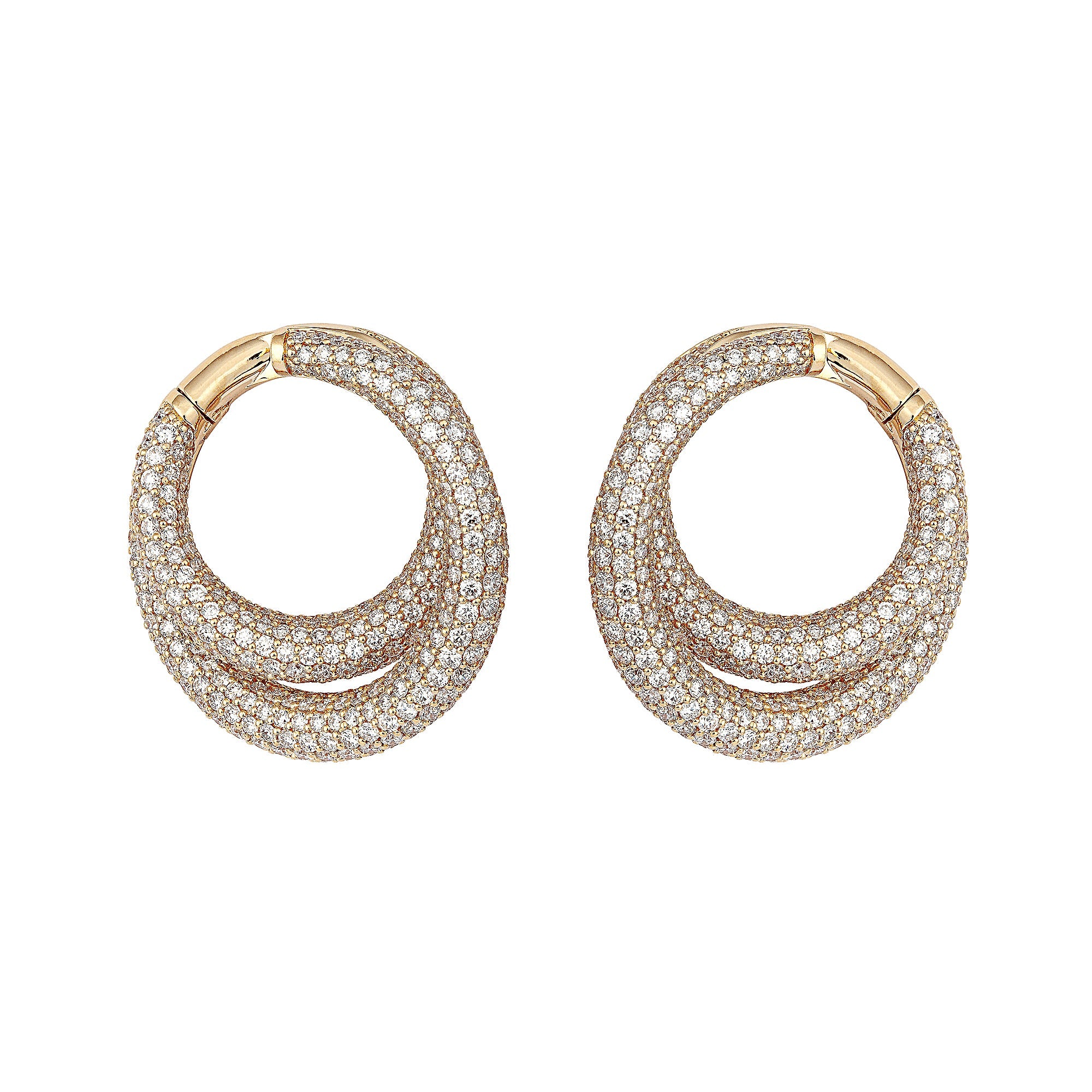 Infinity Loop Earrings Medium Full Pavé