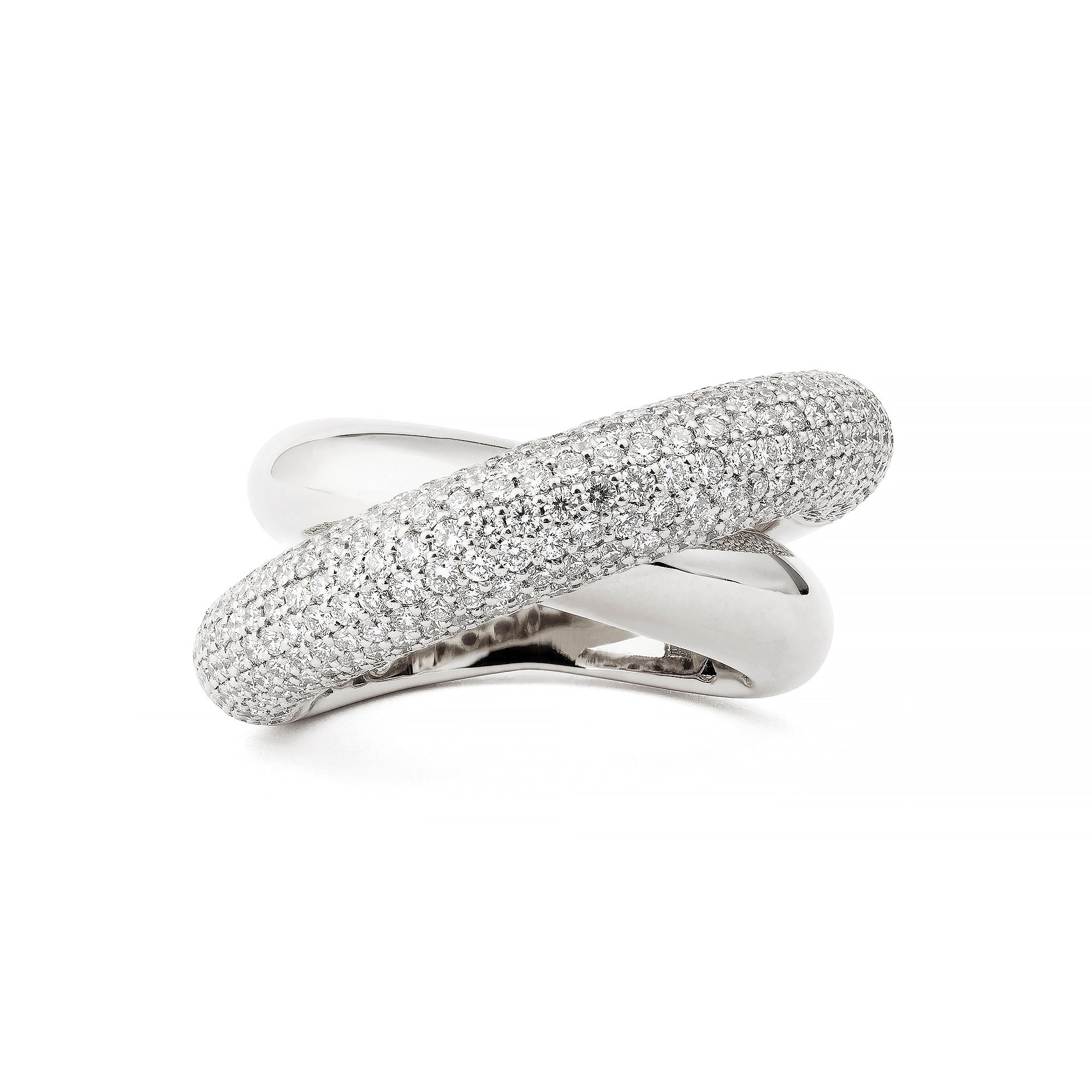 Infinity Loop Ring Big Half Pavé