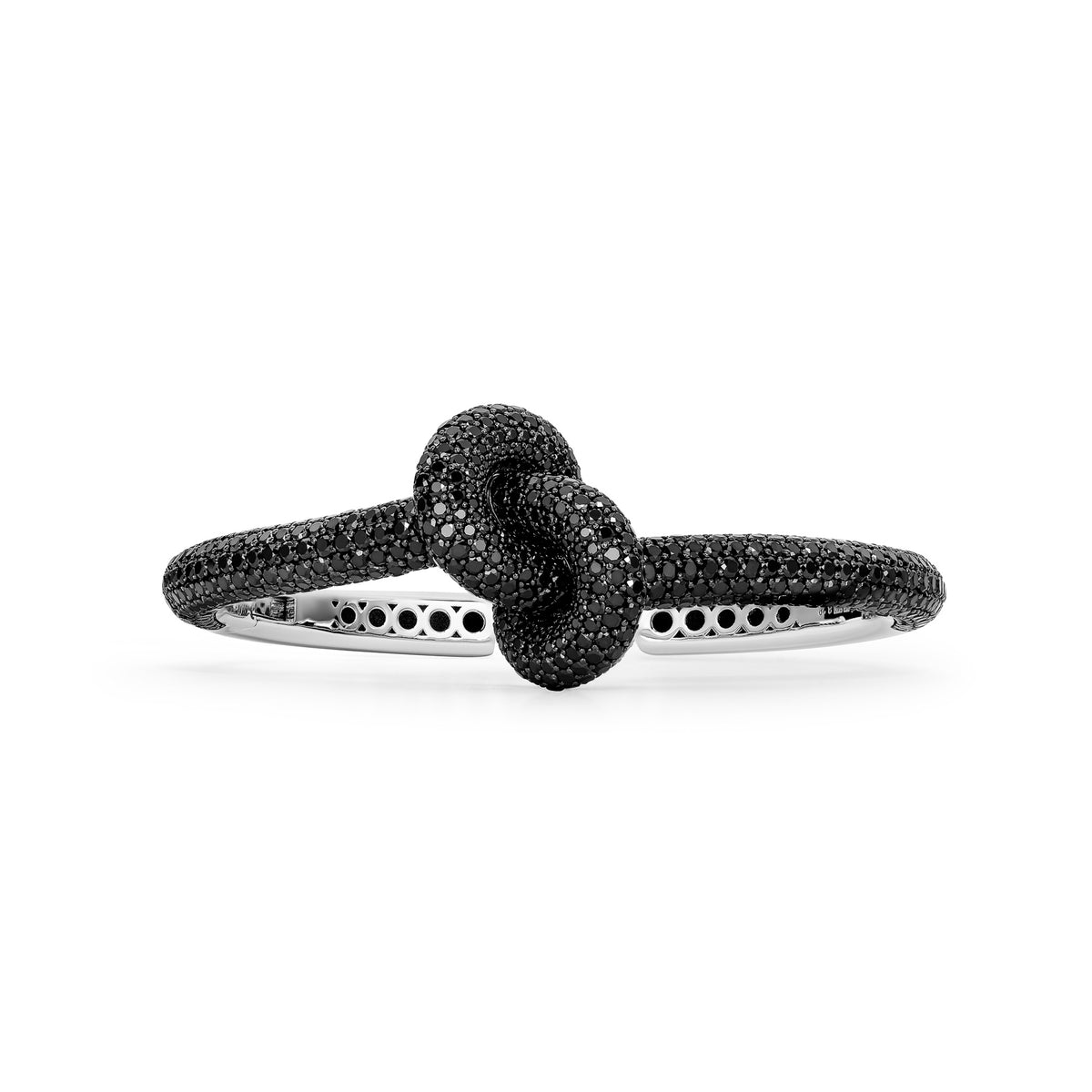 Legacy Knot medium cuff with black diamonds